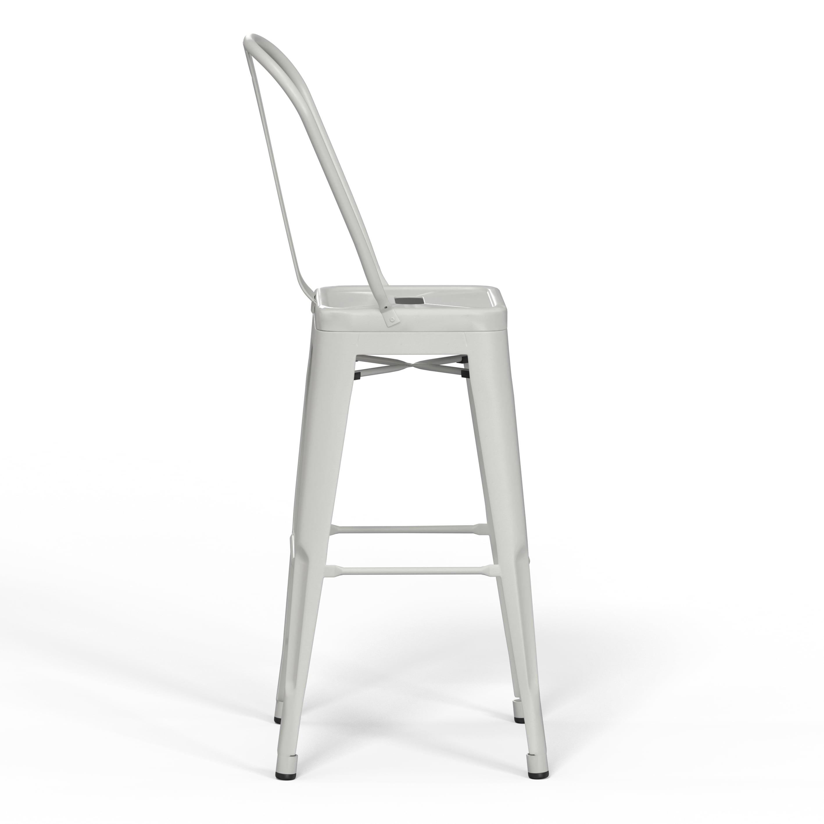 Simpli Home Fletcher Metal Contemporary Stools with Brace Support (Set of 2)