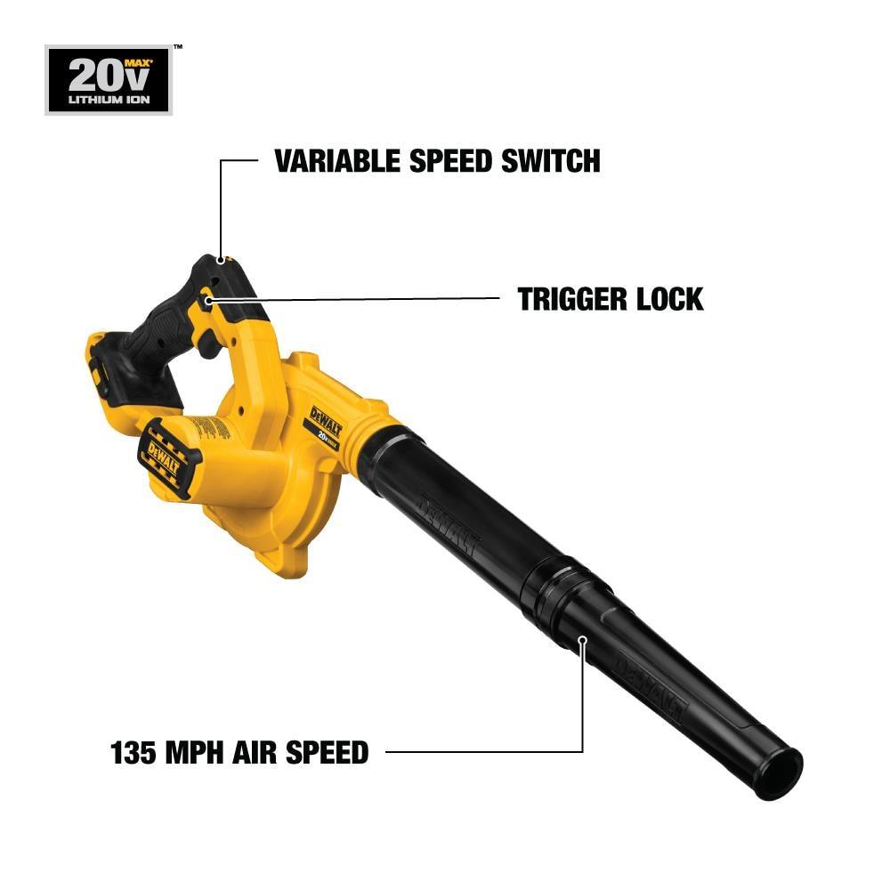 DEWALT 20V Yellow and Black Cordless Handheld Blower