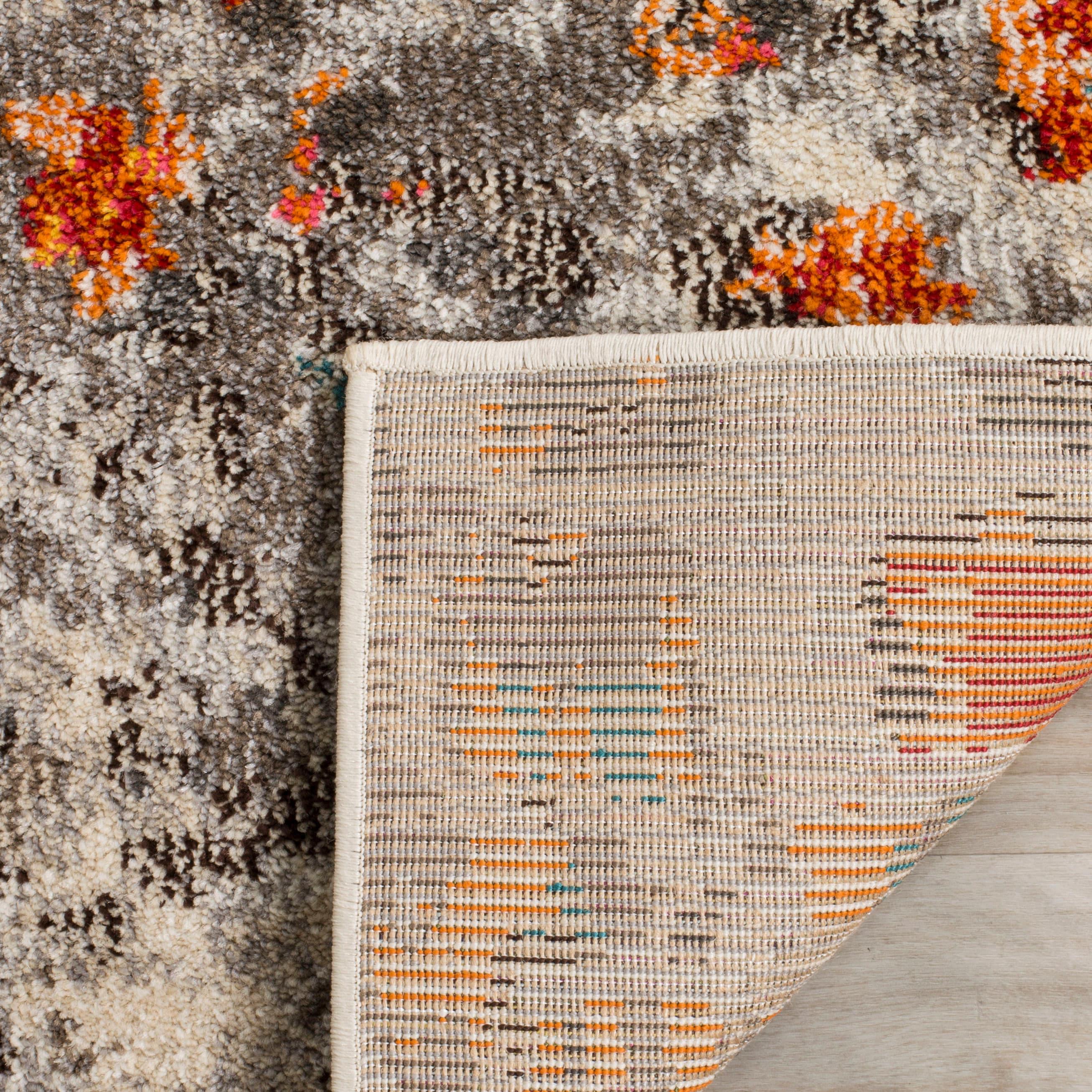Monaco MNC225 Power Loomed Indoor Area Rug - Grey/Orange - 10'x14' - Safavieh