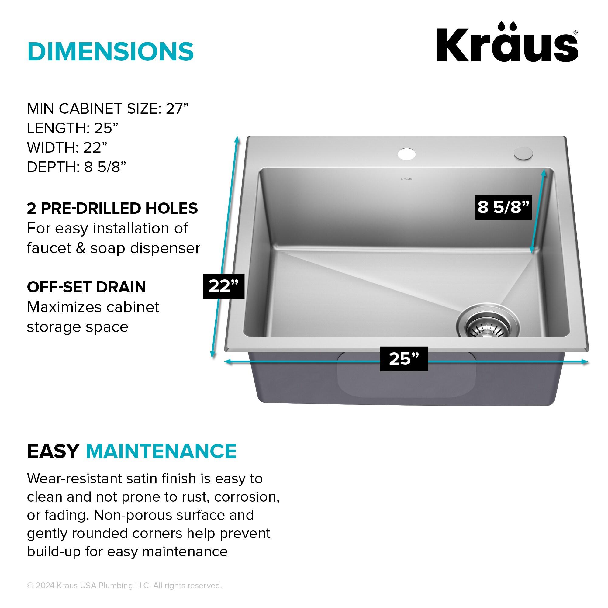 KRAUS Fairlane Undermount 18-Gauge Stainless Steel Kitchen Sink