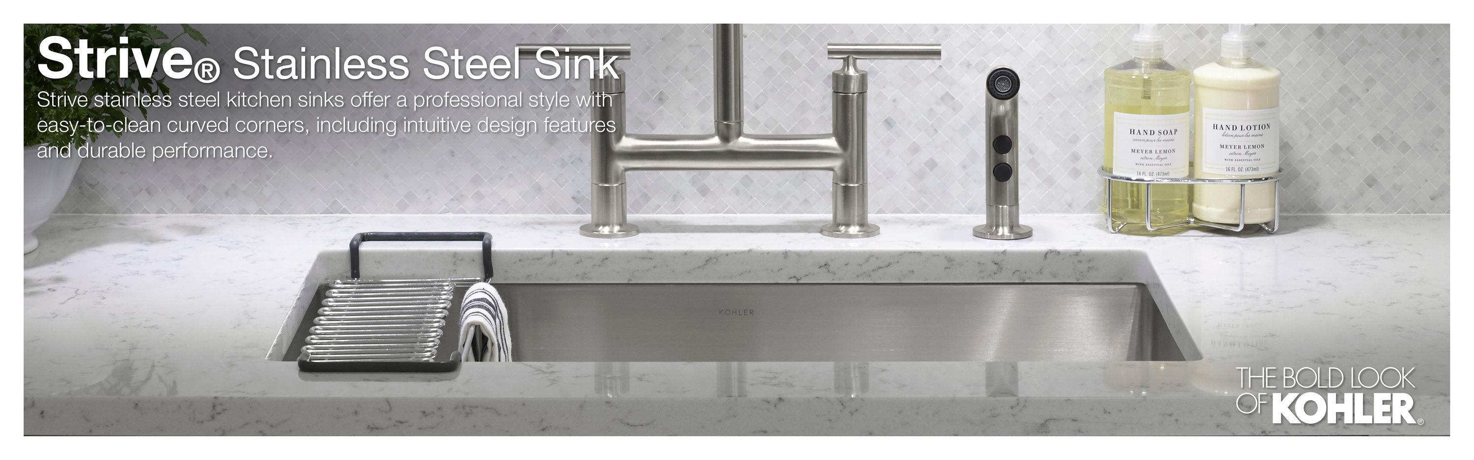 Strive® 15" L x 15" W Under-Mount Bar Sink with Basin Rack