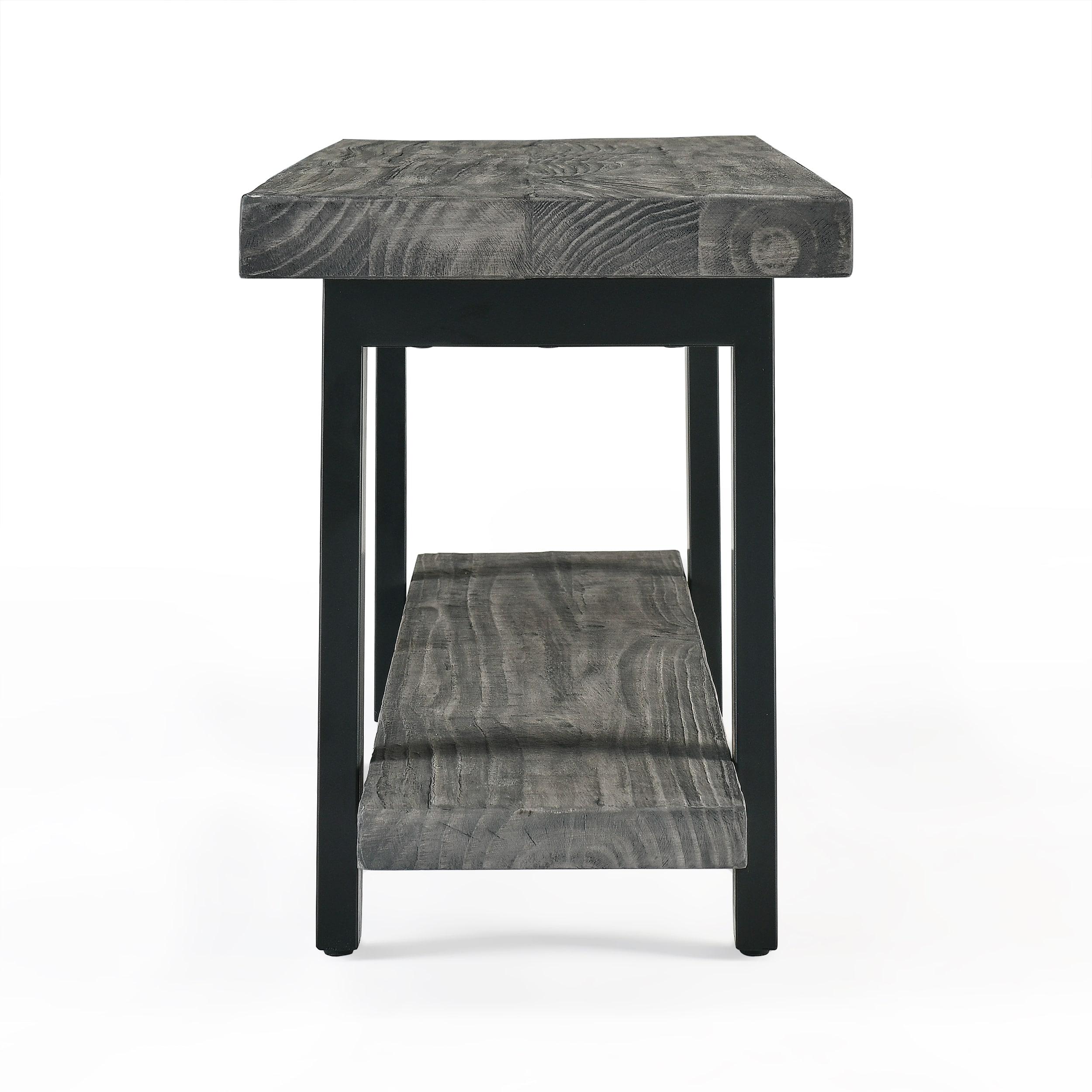 Pomona Metal and Reclaimed Wood Bench Slate Gray - Alaterre Furniture