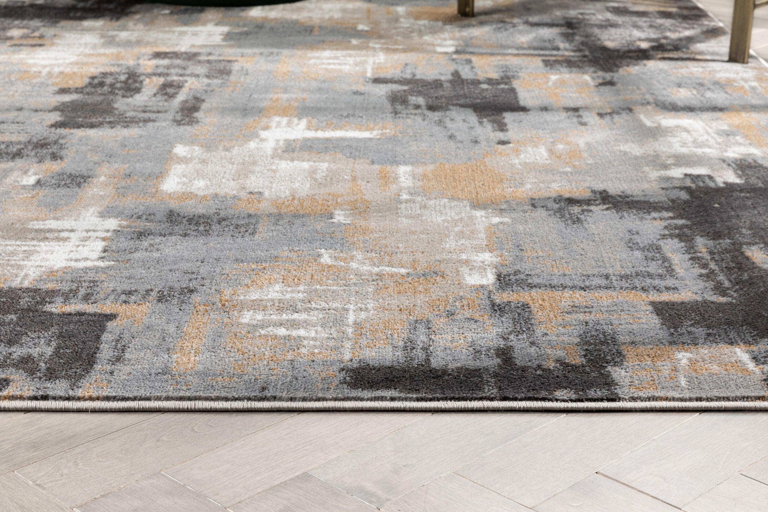 Verity Lilith Modern Abstract Gray Rug