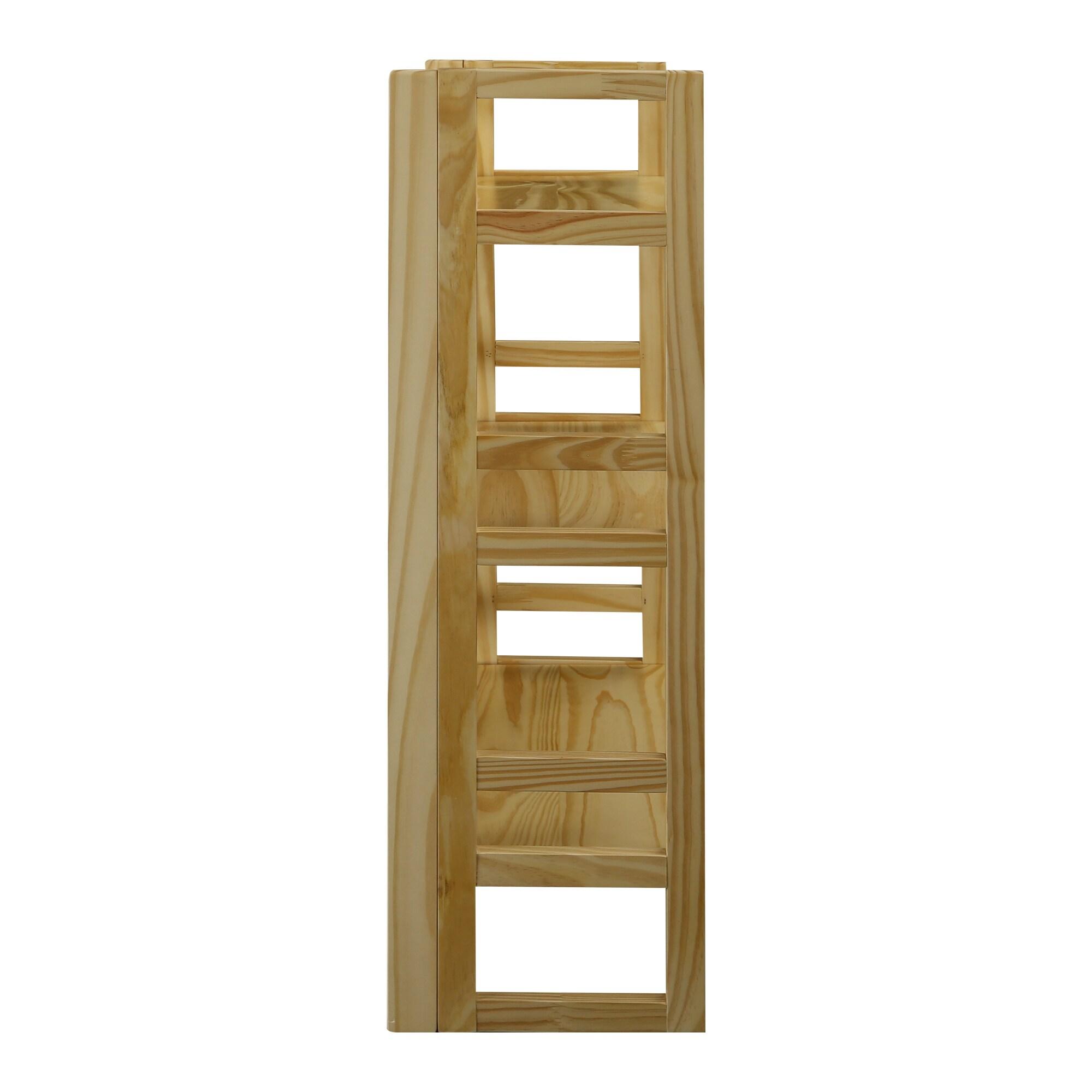 Casual Home 3 Shelf Folding Student Office Bedroom Living Room Bookcase, Natural