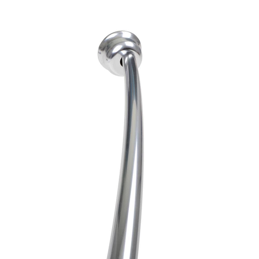 Utopia Alley Utopia Alley Rustproof Fixed Mount Single Curved Shower Rod, Aluminum, adjustable from 45" to 72" Wide