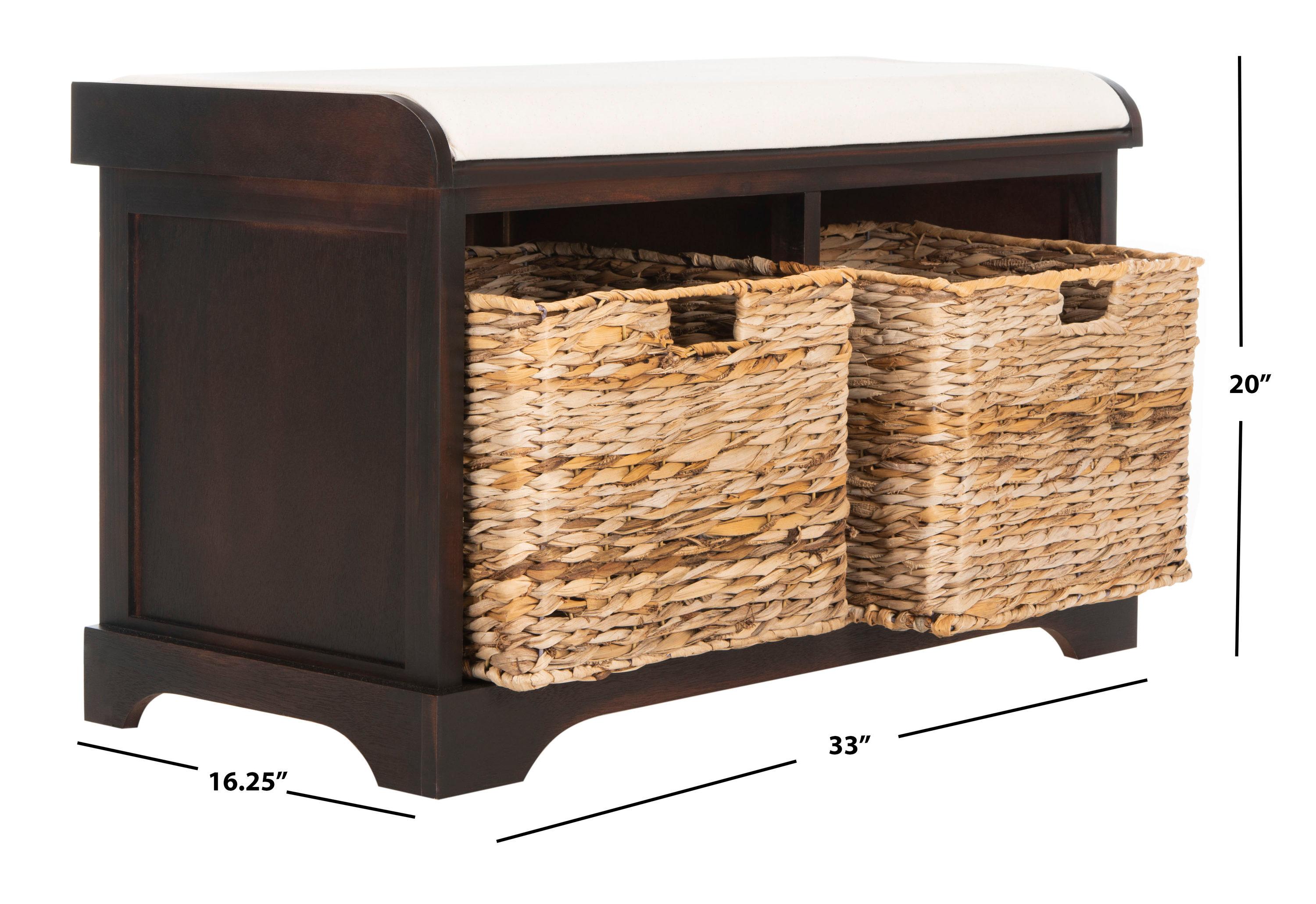 Freddy Wicker Storage Bench - Brown - Safavieh