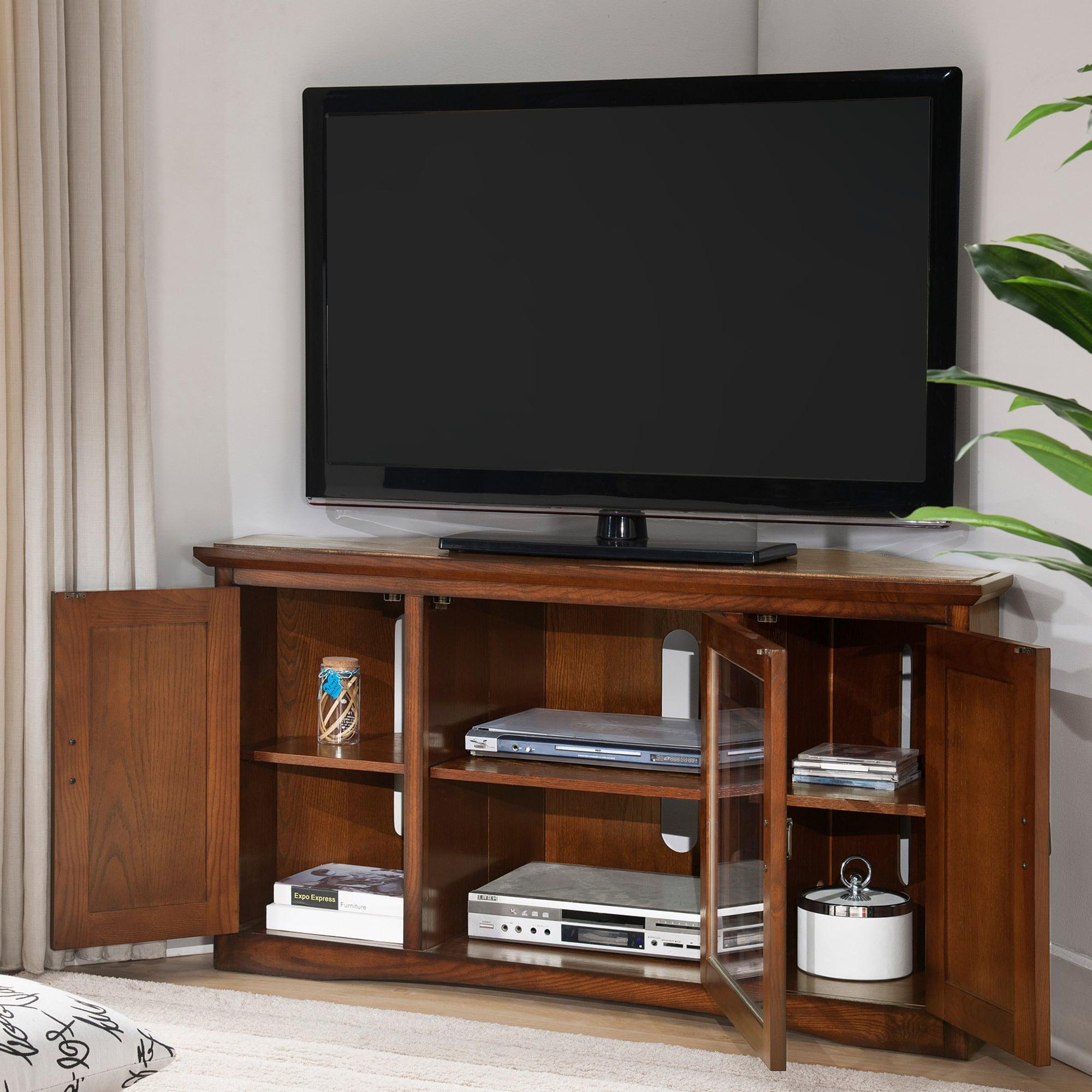 Mission Corner TV Stand with Three Doors in Mission Oak, 46-Inch