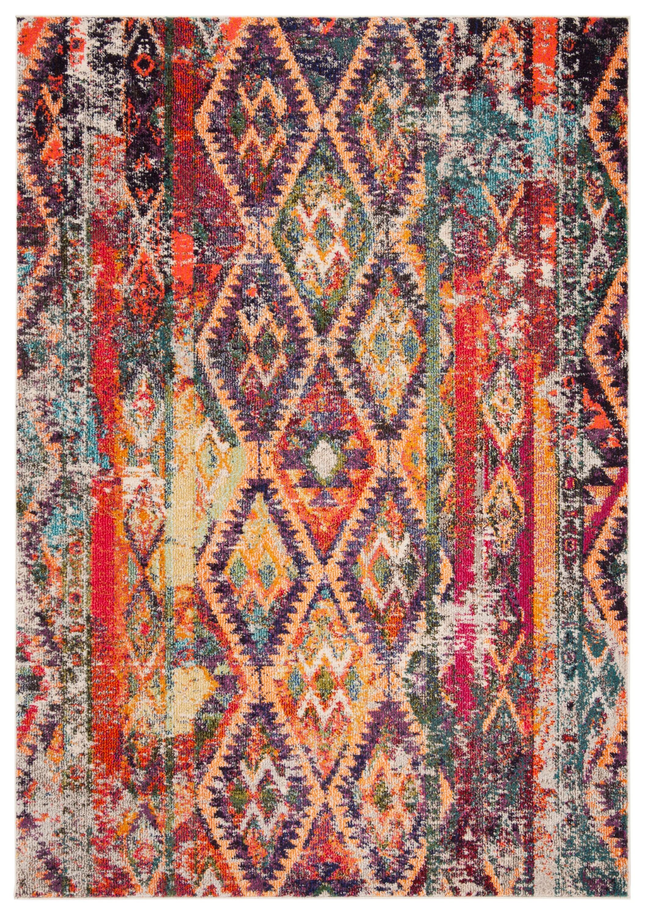 SAFAVIEH Monaco Marisa Southwestern Area Rug, Purple/Orange, 9' x 12'