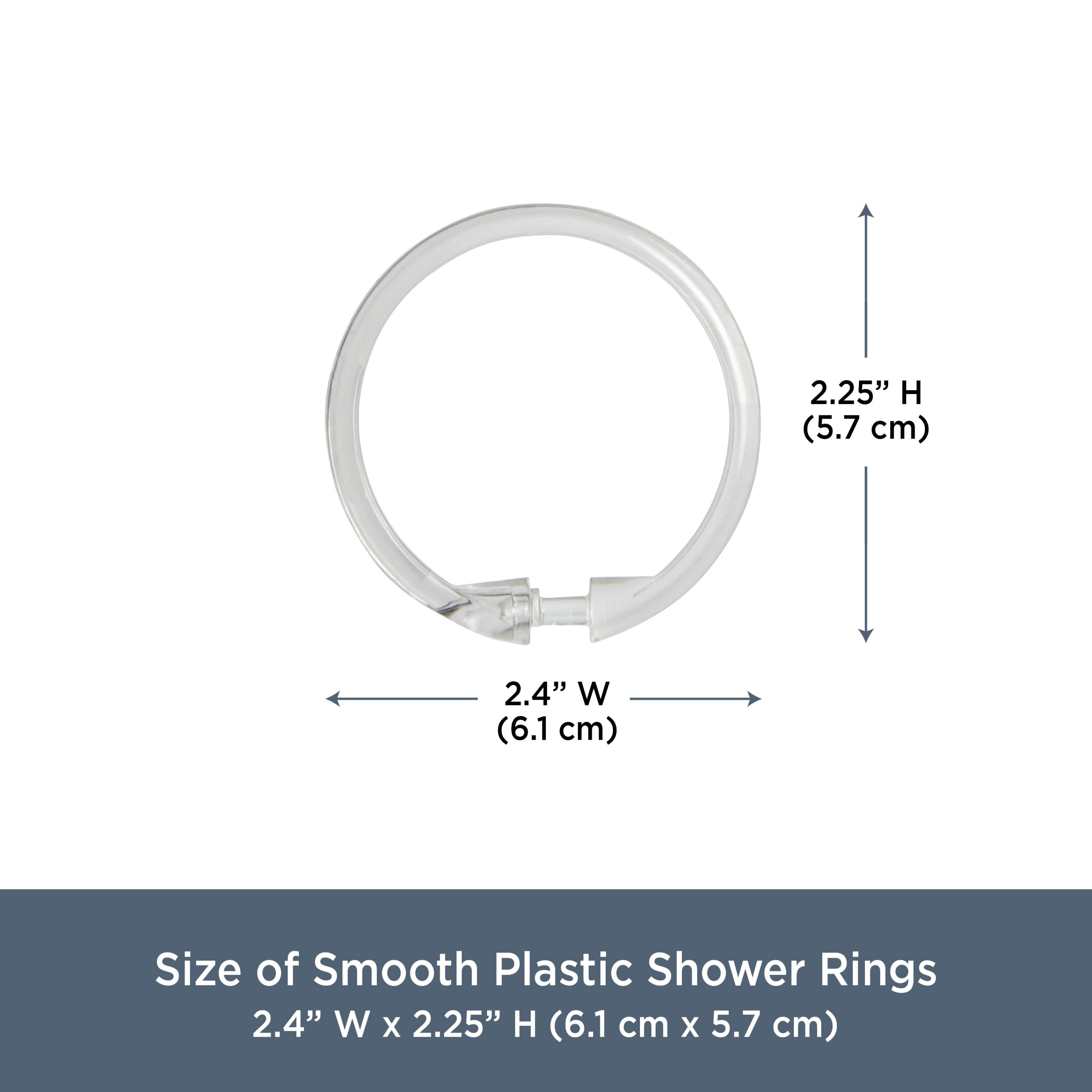 Kenney Wayfair Basics Smooth Shower Rings Round Plastic Shower Curtain Rings (Set of 12)