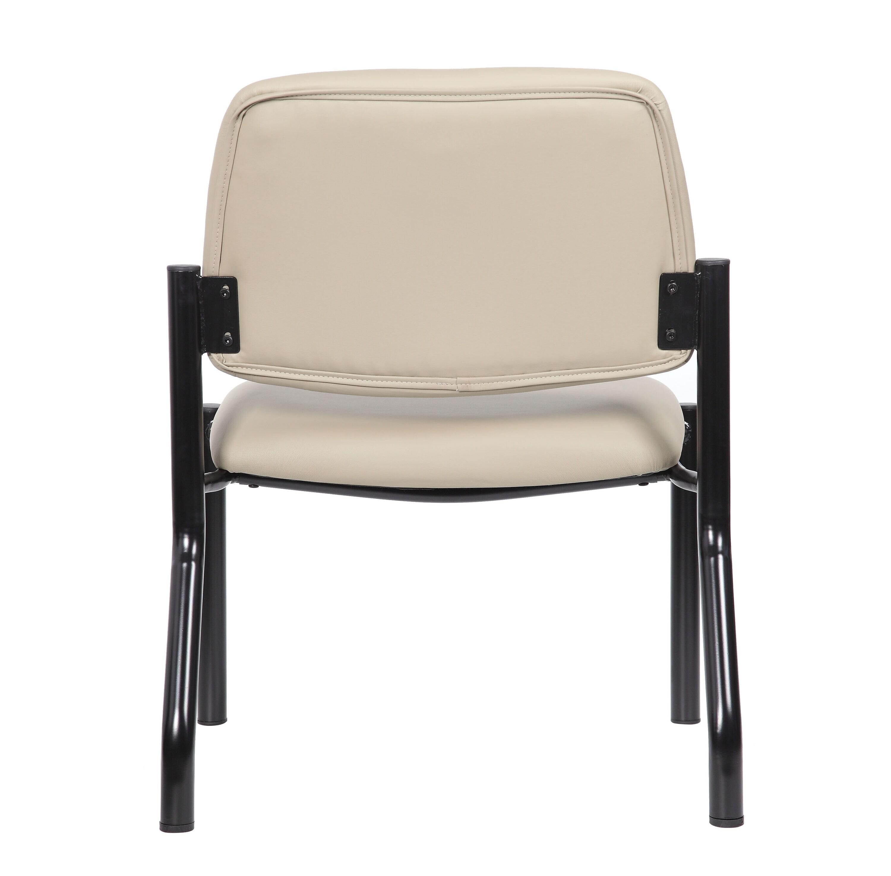 Boss Office Products Antimicrobial Armless Guest Side Chair, 400 lb. weight capacity, Beige