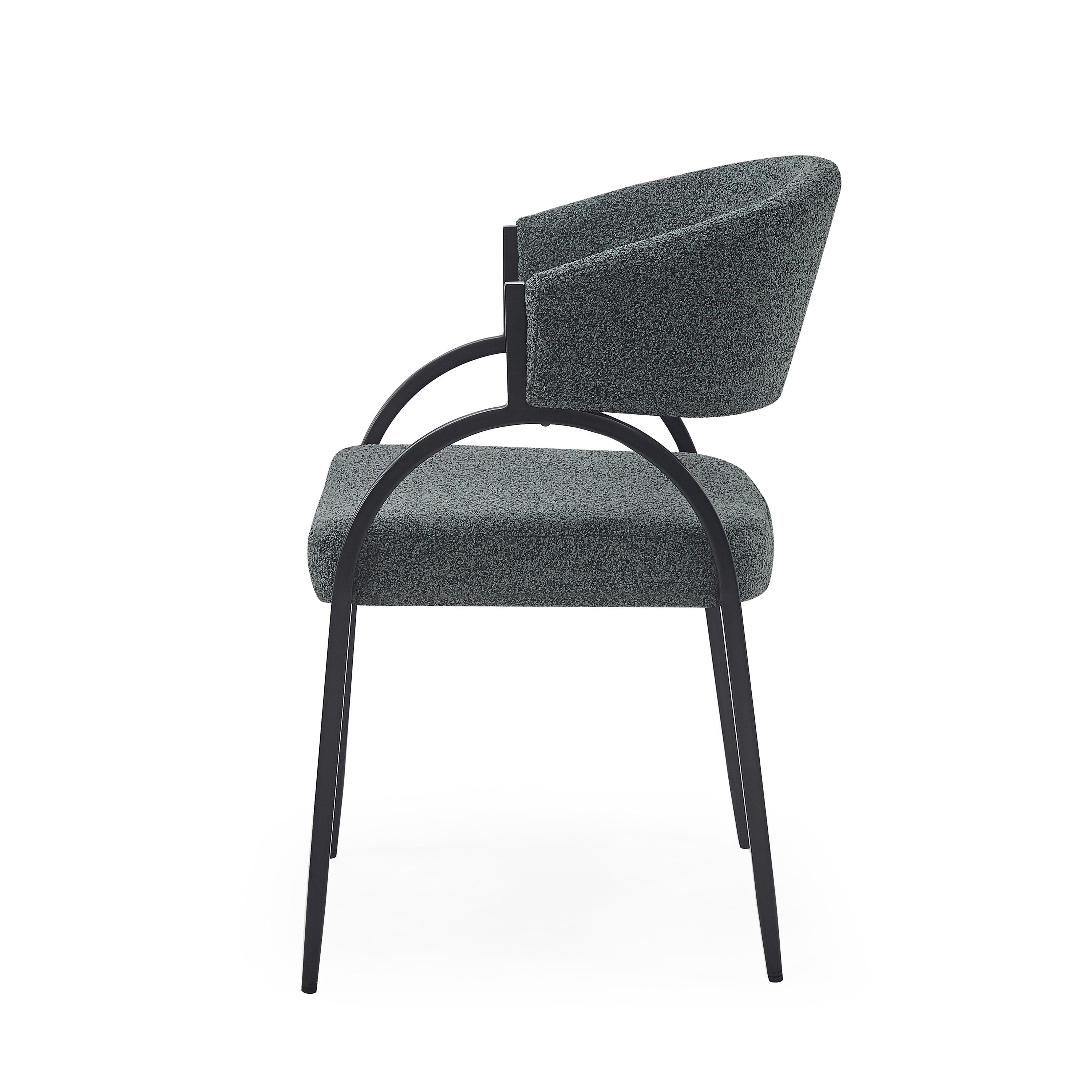 Christopher Knight Home Hayden Upholstered Armrest Dining Chairs with Metal Legs (Set of 2), Dark Green/Black