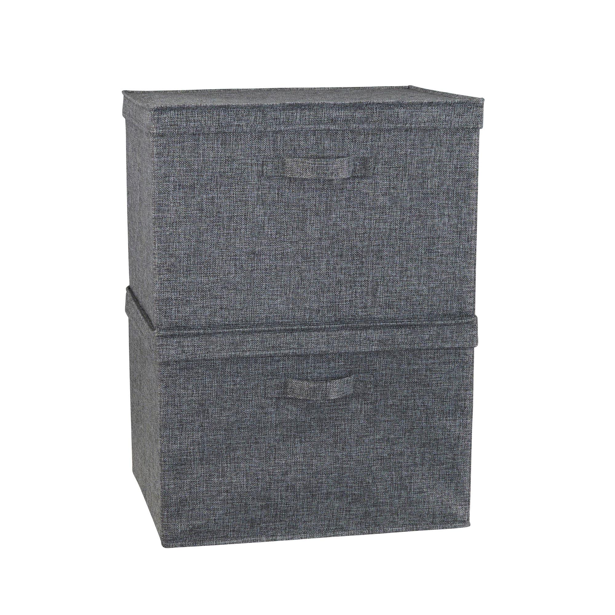 Household Essentials Household Essentials Wide Storage Box Fabric Bin (Set of 2)