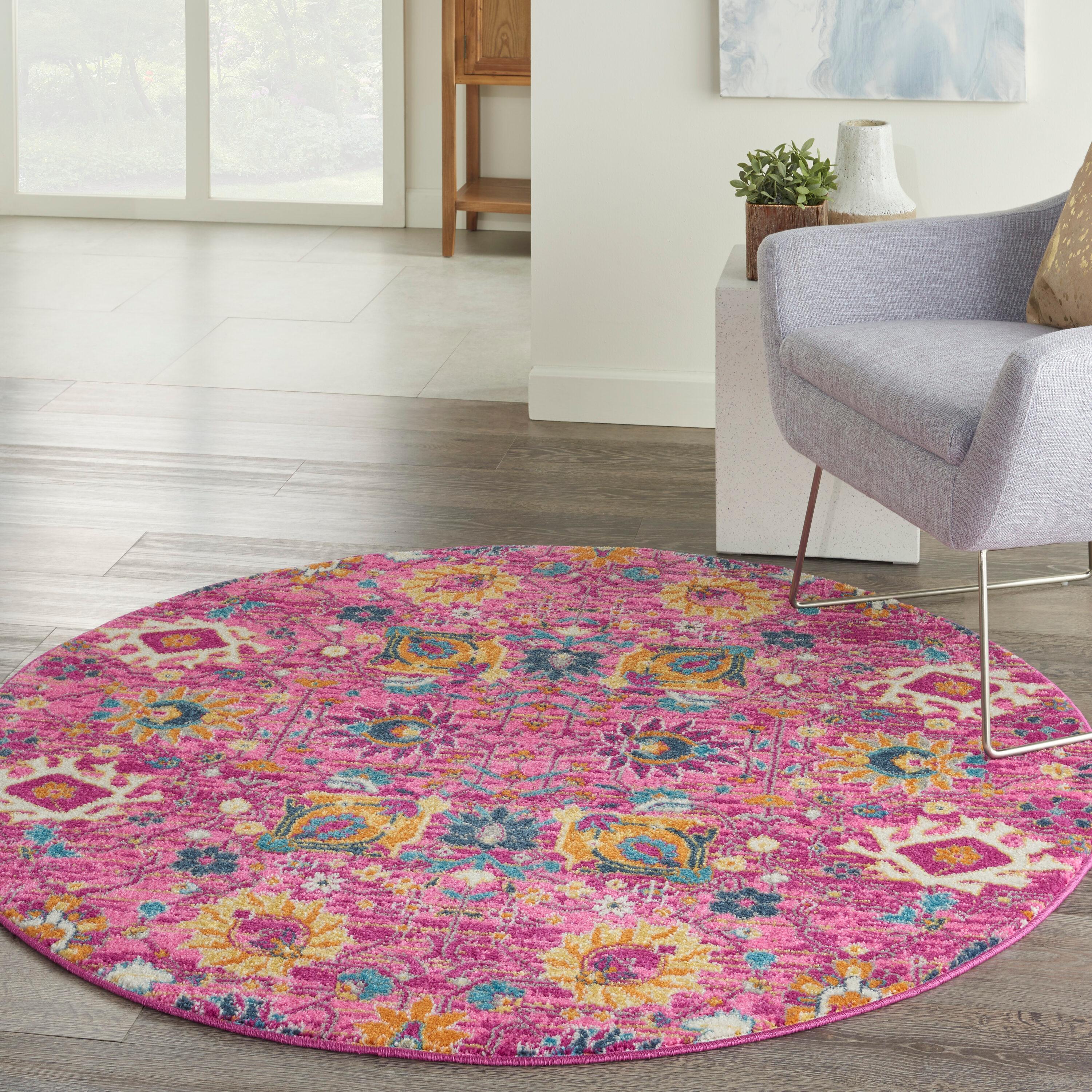 Nourison Passion Bohemian Indoor Rug Fuchsia 5' x Round