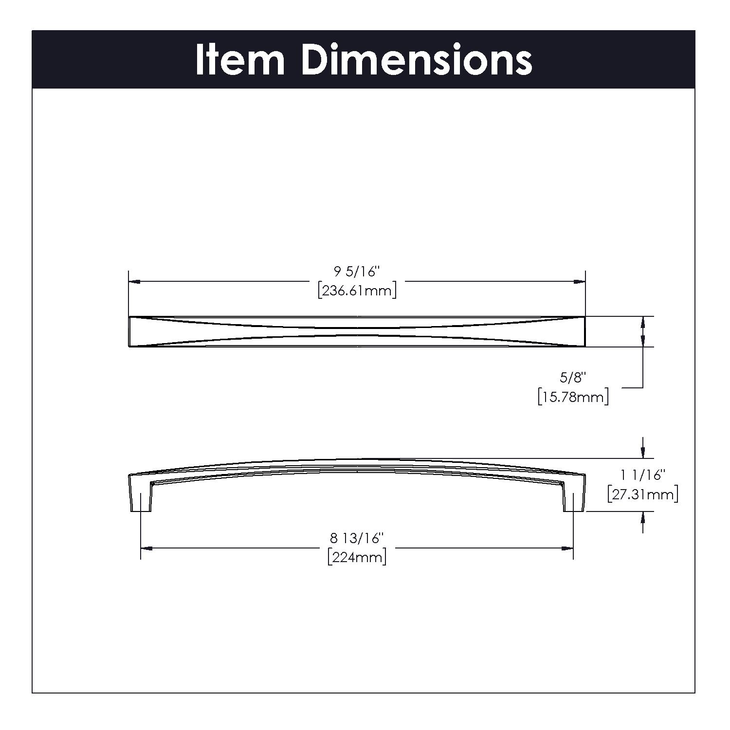 Chrome Modern Bar Handle with Mounting Hardware