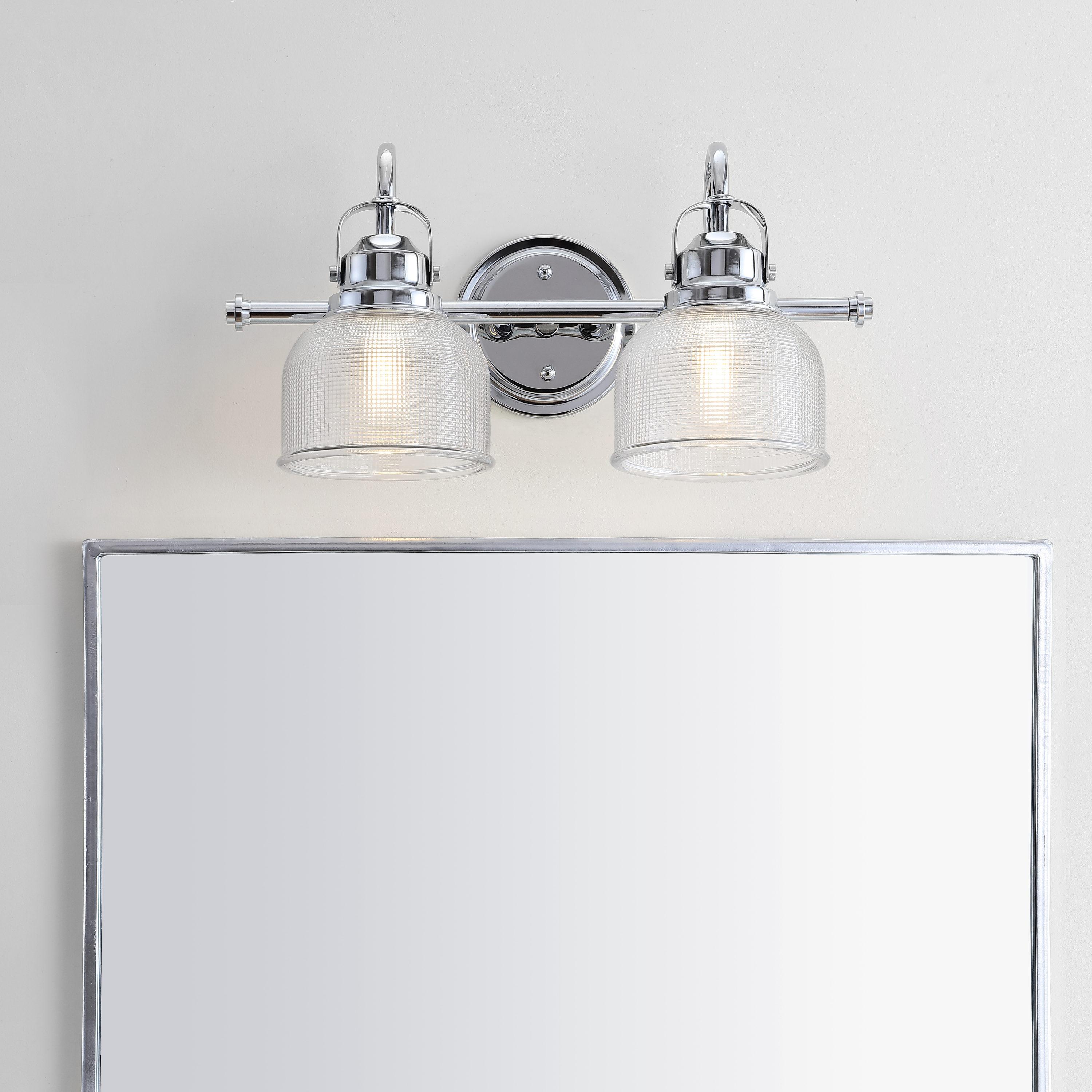 17.25" Metal/Glass Vanity Wall Light, ETL Listed, Bright Bathroom Fixture - JONATHAN Y