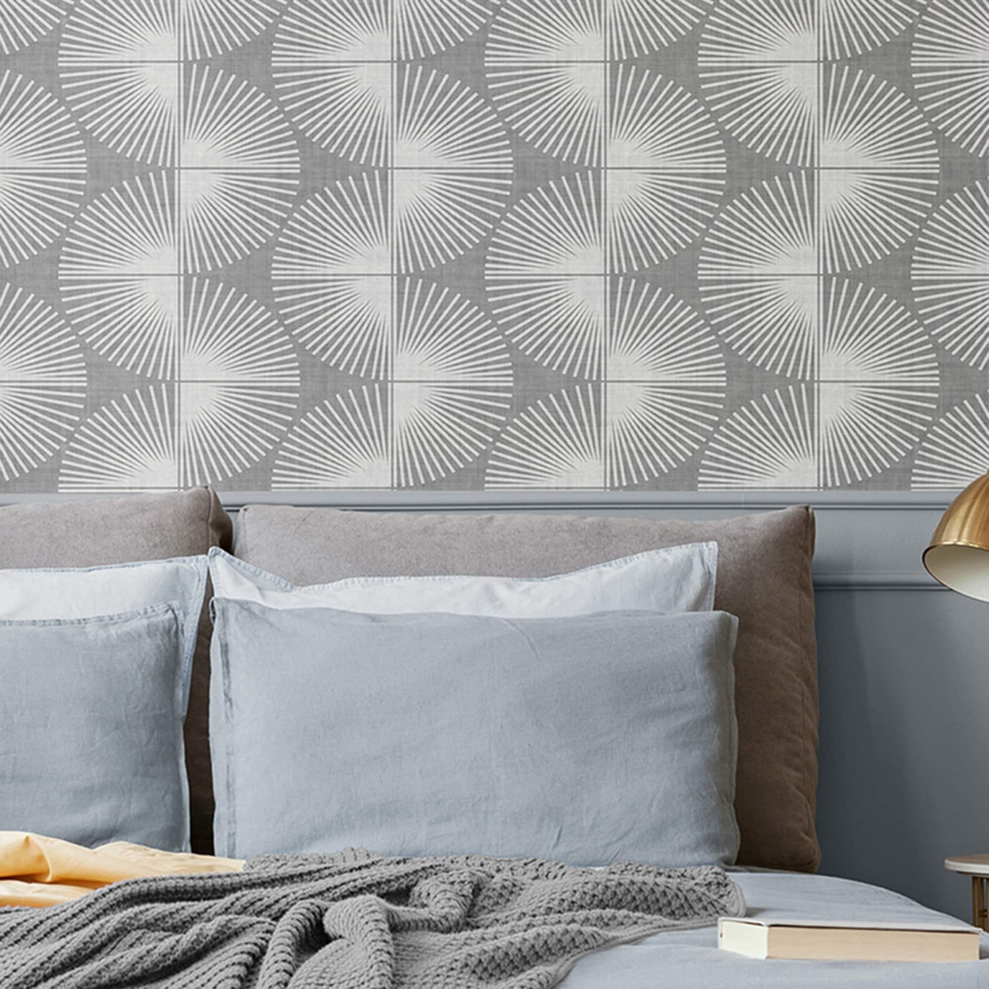 Nicole Miller Fluted Geo Smoke Peel & Stick Wallpaper