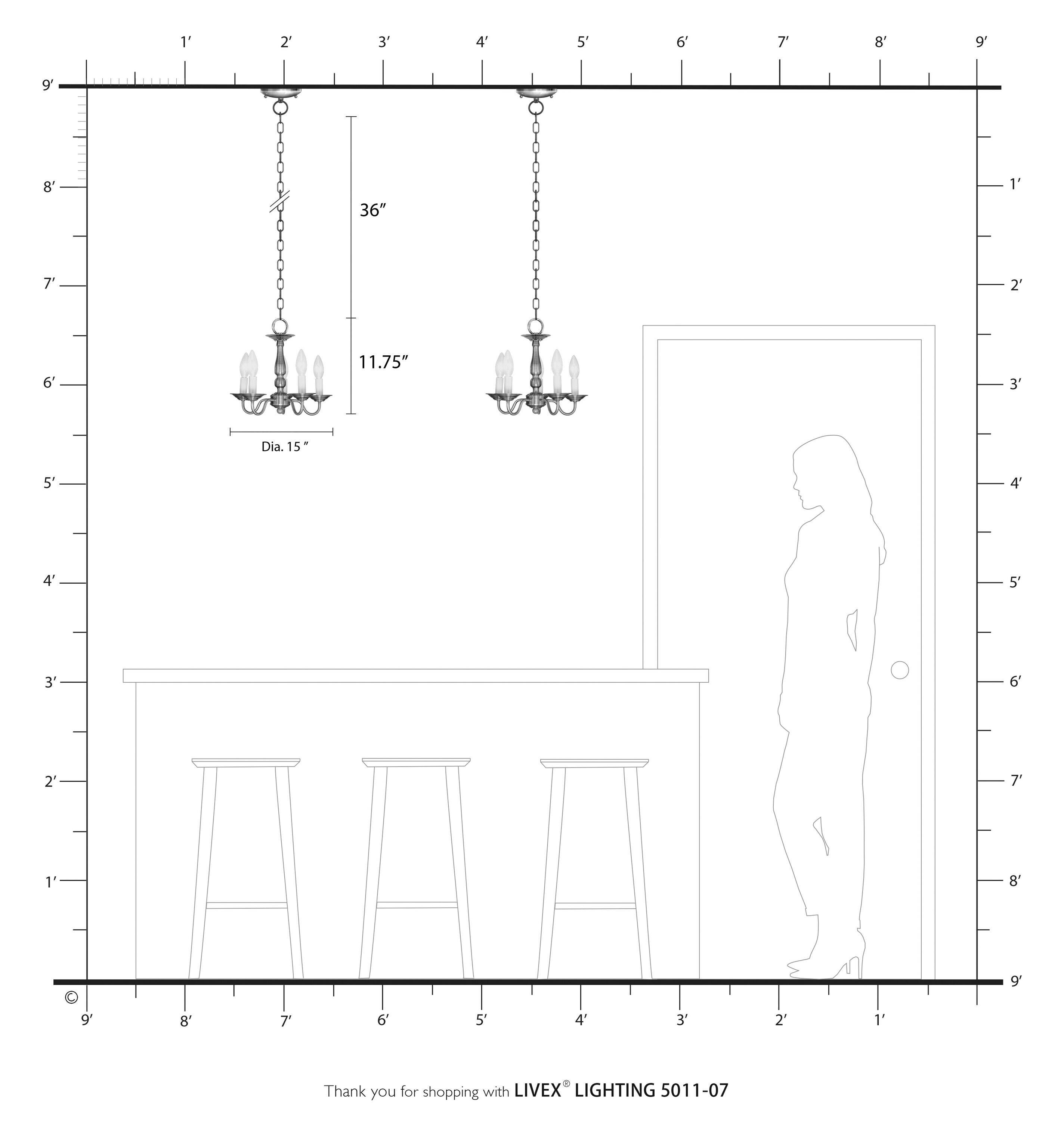 Livex Lighting Williamsburgh 5 - Light Chandelier in  Bronze