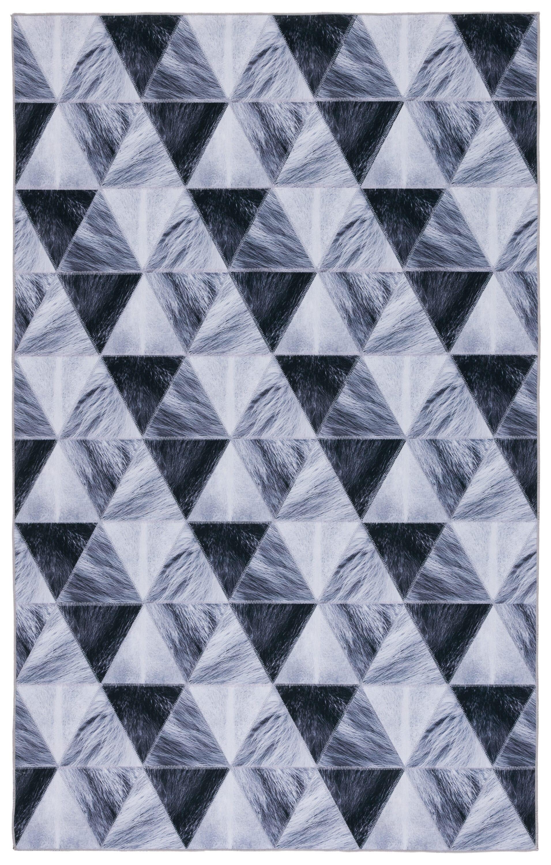 SAFAVIEH Faux Hide Daffodil Diamond Area Rug, Light Grey/Dark Grey, 3' x 5'