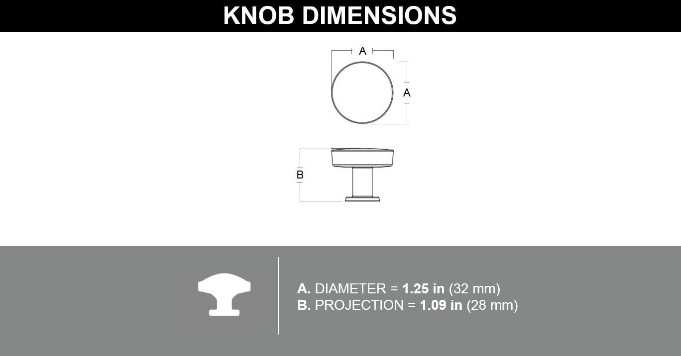 Belwith Keeler Anders 1.25" Diameter Round Knob
