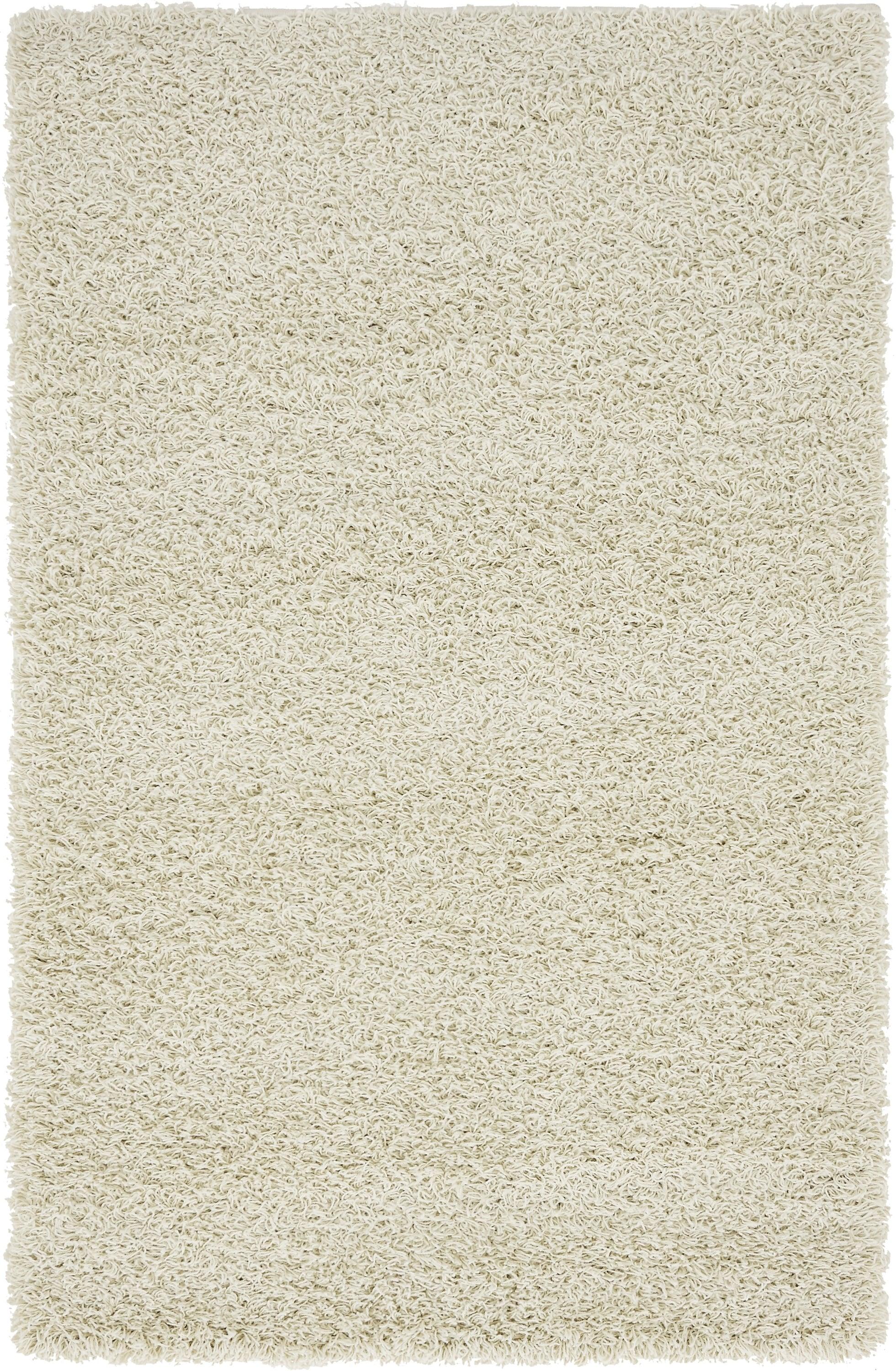 Unique Loom 3' 3 x 5' 3 Solid Shag Pure Ivory Area Rug