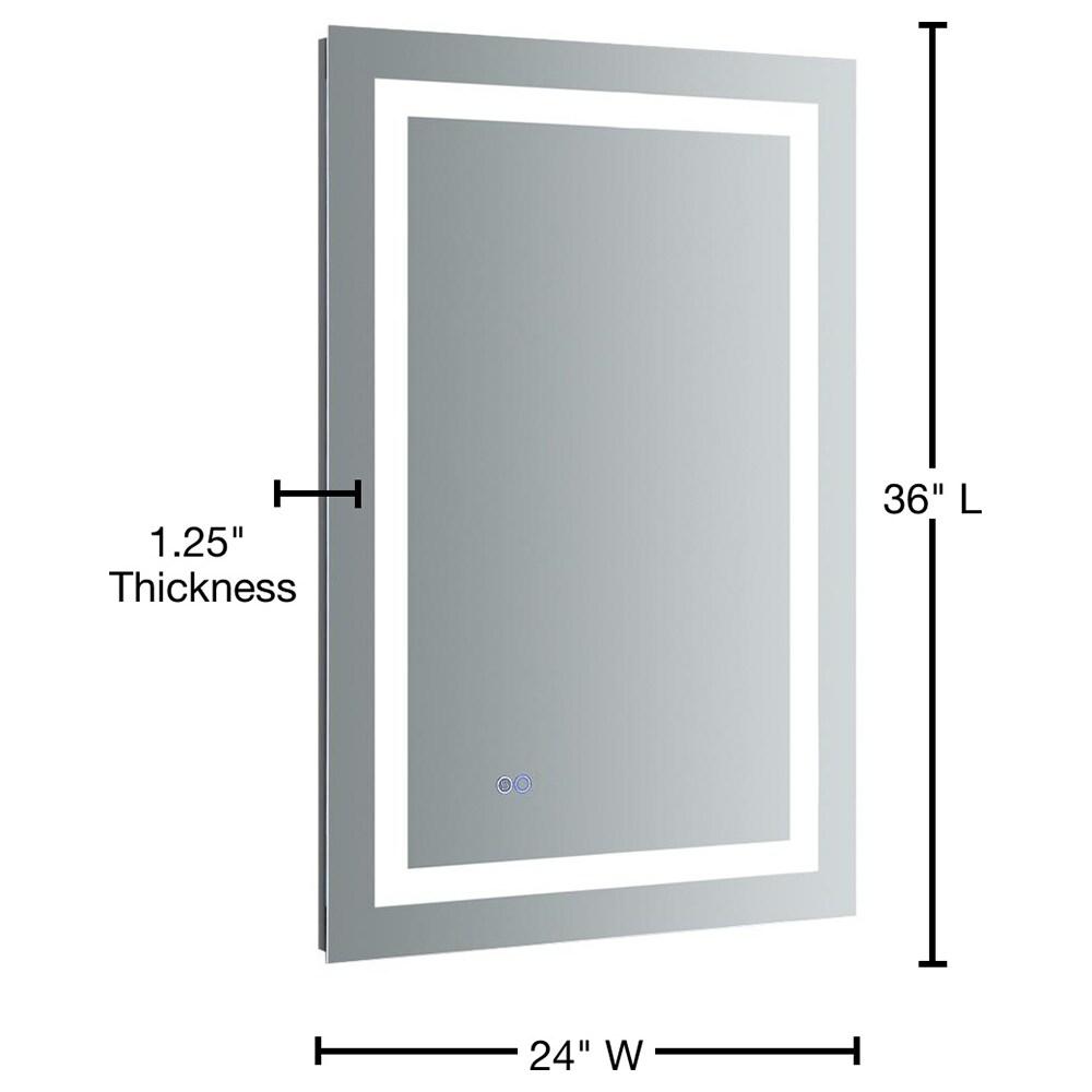 Fresca Santo 24" Wide x 36" Tall Bathroom Mirror with LED Lighting and Defogger