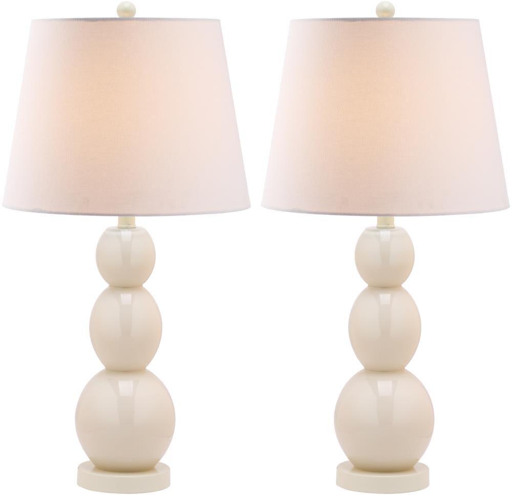Jayne 3 Sphere Table Lamp (Set of 2) - 26.5 Inch Height - LIT4089 - Light Grey - Safavieh
