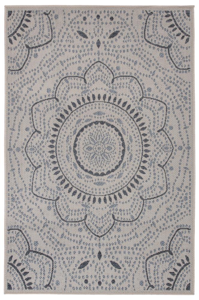 World Rug Gallery Portia Oriental Medallion Indoor/Outdoor Area Rug - Cream 5' x 7'