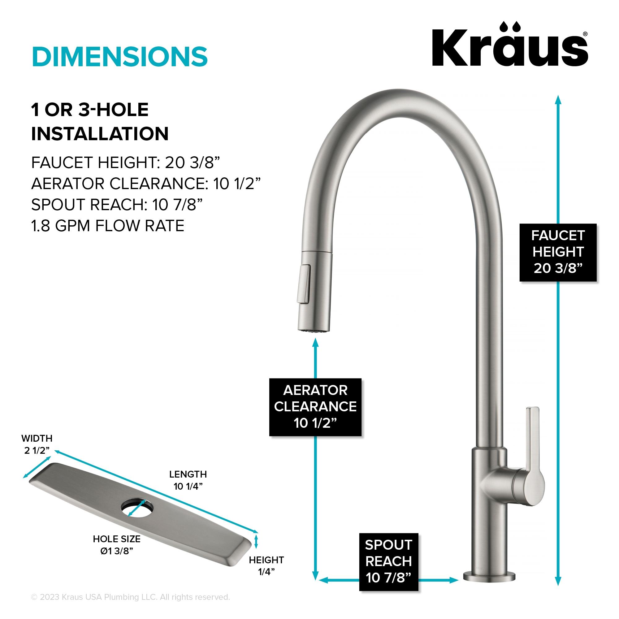 KRAUS Oletto Single Handle Pull Down Kitchen Faucet