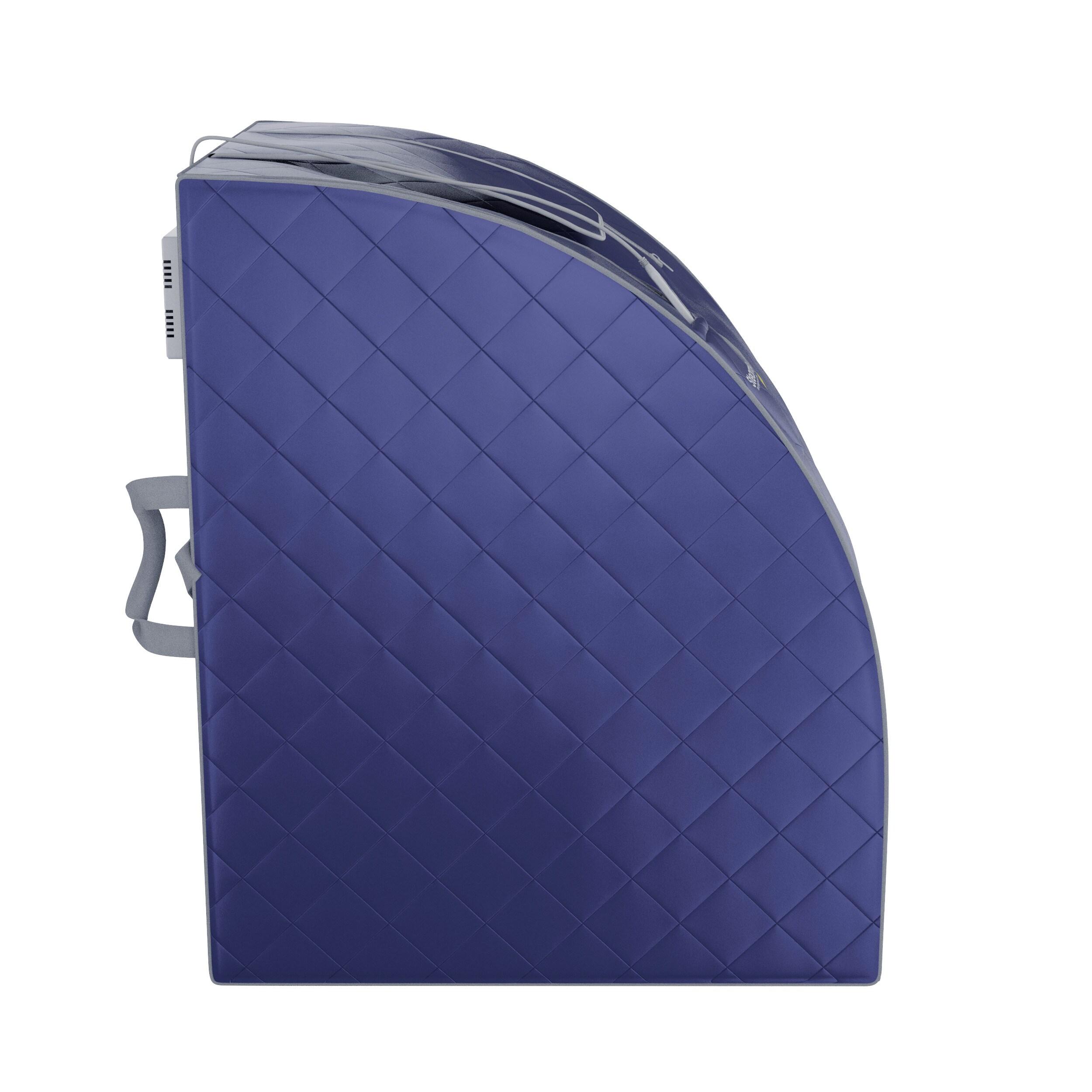 Steam Spa SteamSpa Portable 1-Person Home Sauna with Infrared Heating, Digital Control, Foot Heating Pad, Foldable Chair and Foot Massager in Blue Finish | Wayfair