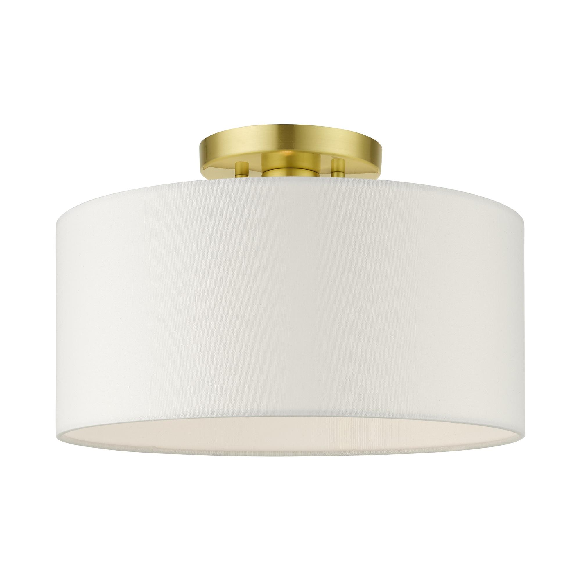 Livex Lighting Meridian 1 - Light Semi-Flush Mount in  Satin Brass