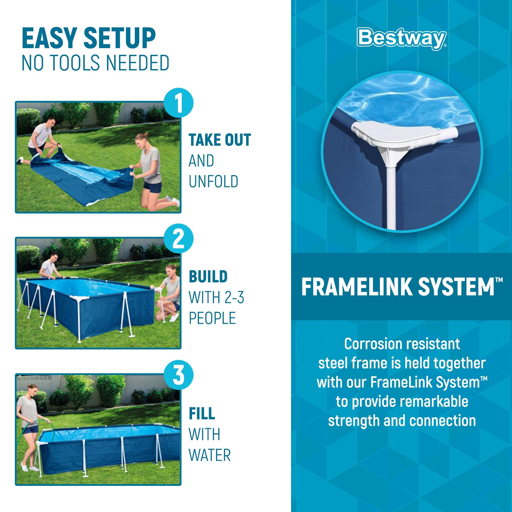 Bestway Bestway Steel Pro Rectangular Above Ground Swimming Pool Set