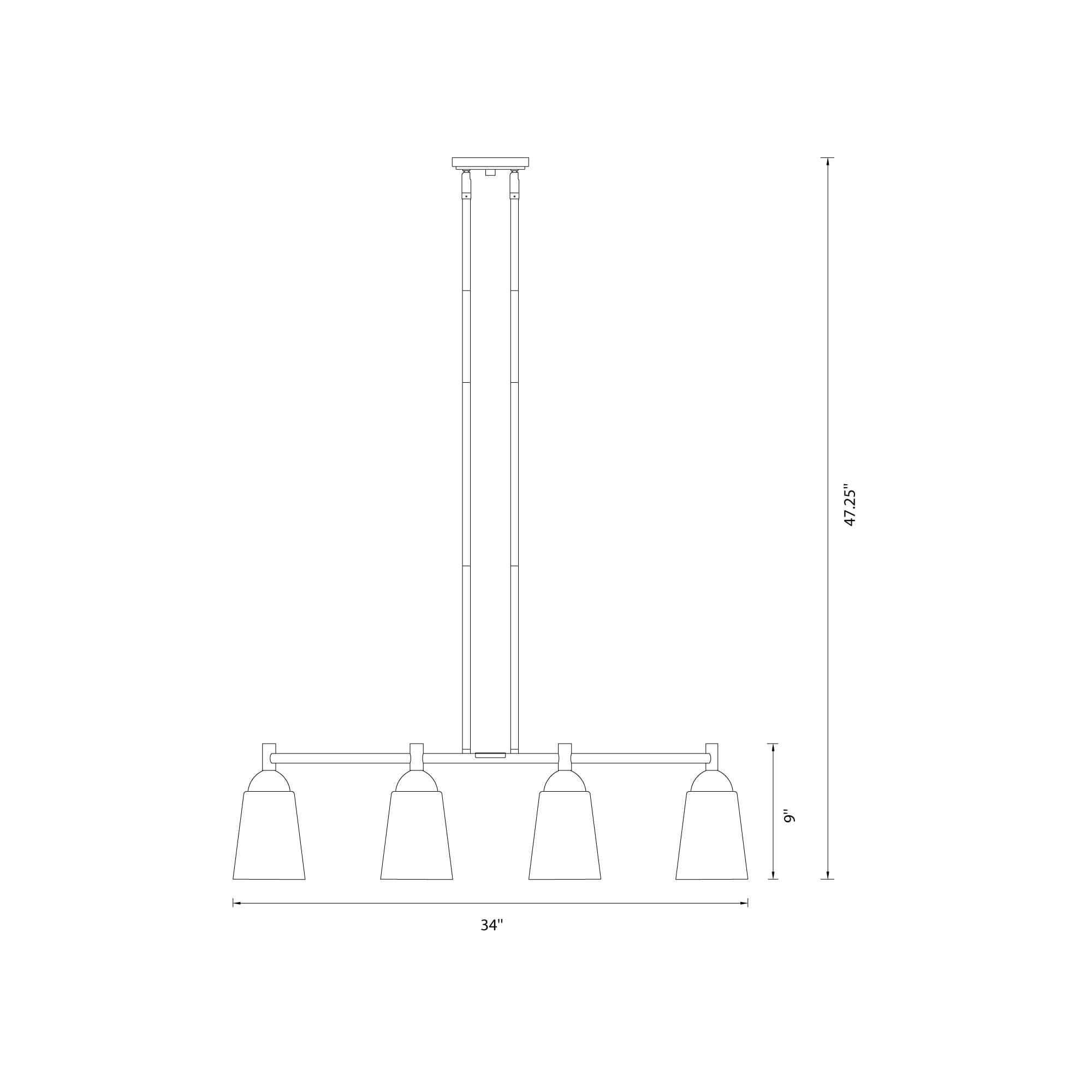 Designers Fountain Malone 4 Light Brushed Nickel Island Pendant, D267M-IS-BN