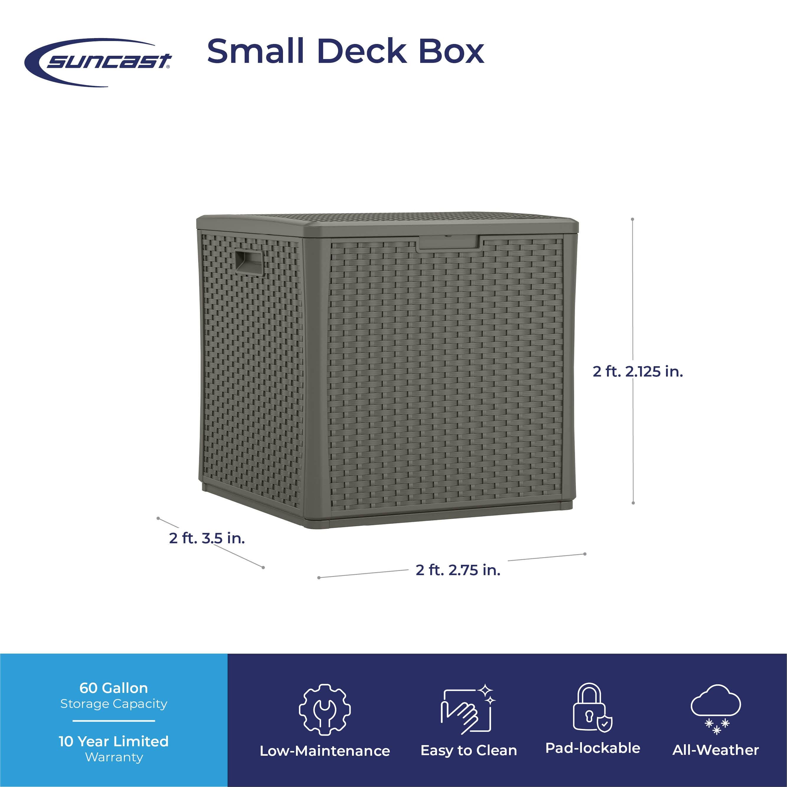 Suncast Suncast 26.75'' W 60 Gallons Water Resistant Resin Lockable Deck Box
