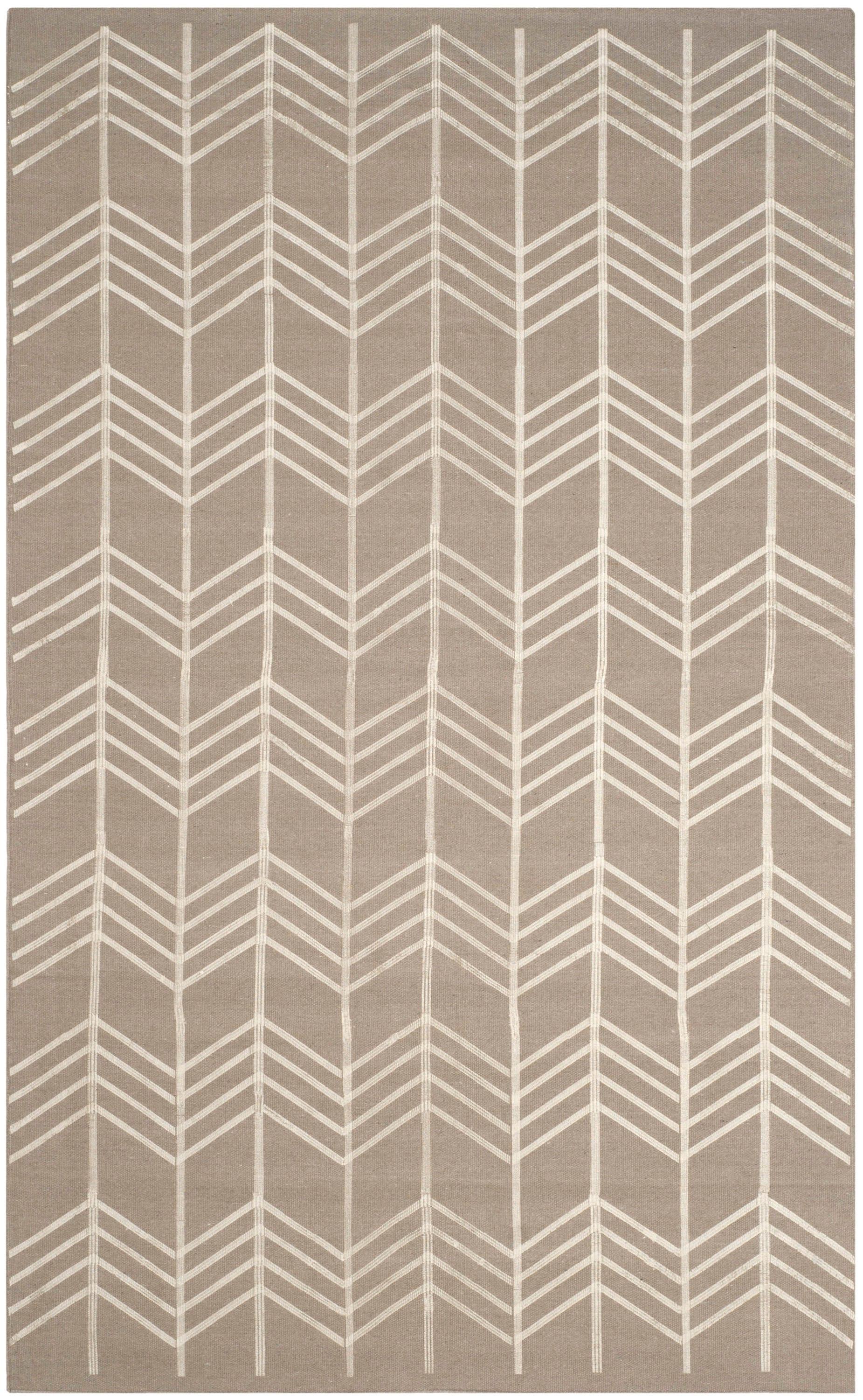 Thelonius Hand Woven Flat Weave With Embroidery Wool Chevron Rug