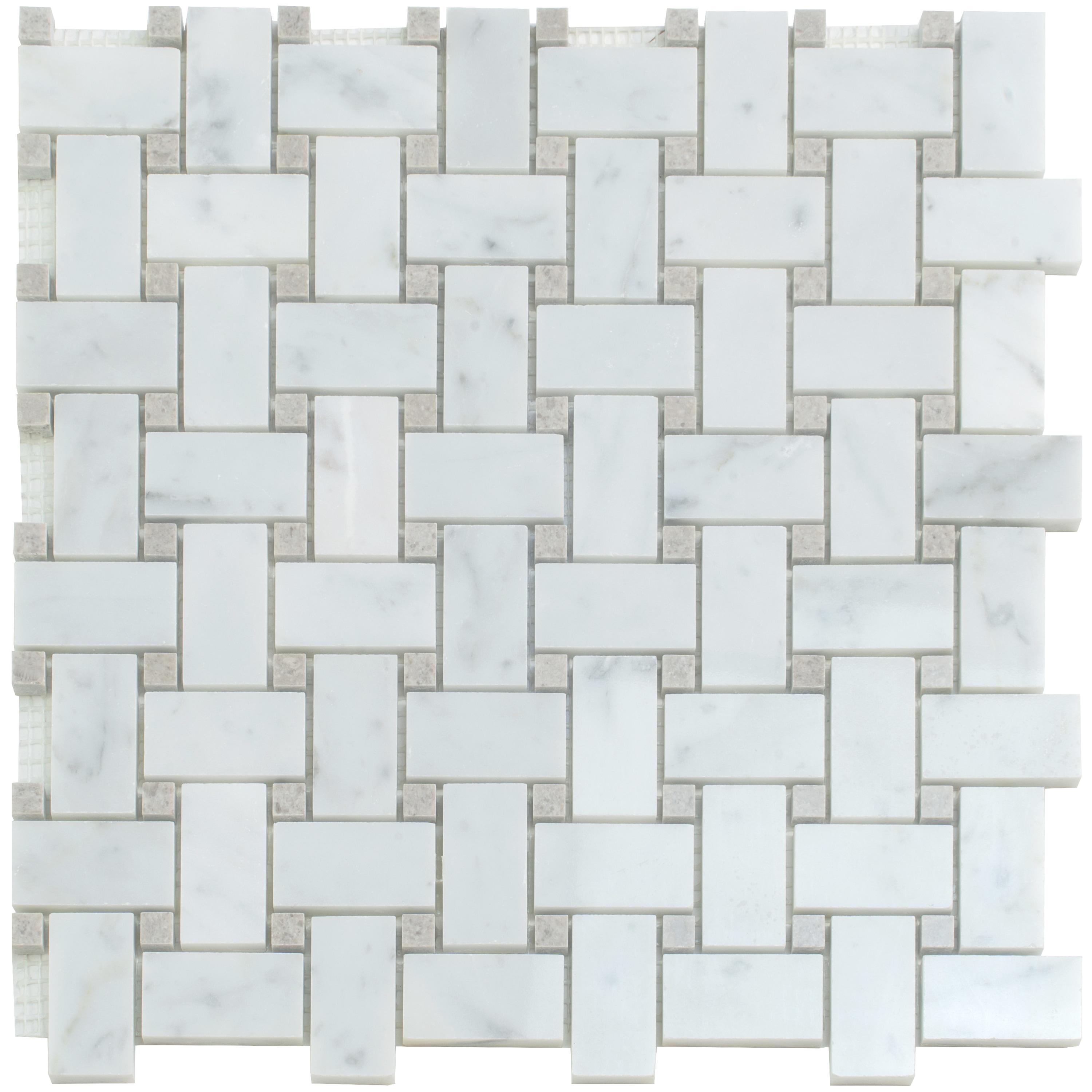 12" x 12" Natural Stone Basketweave Mosaic Wall & Floor Tile