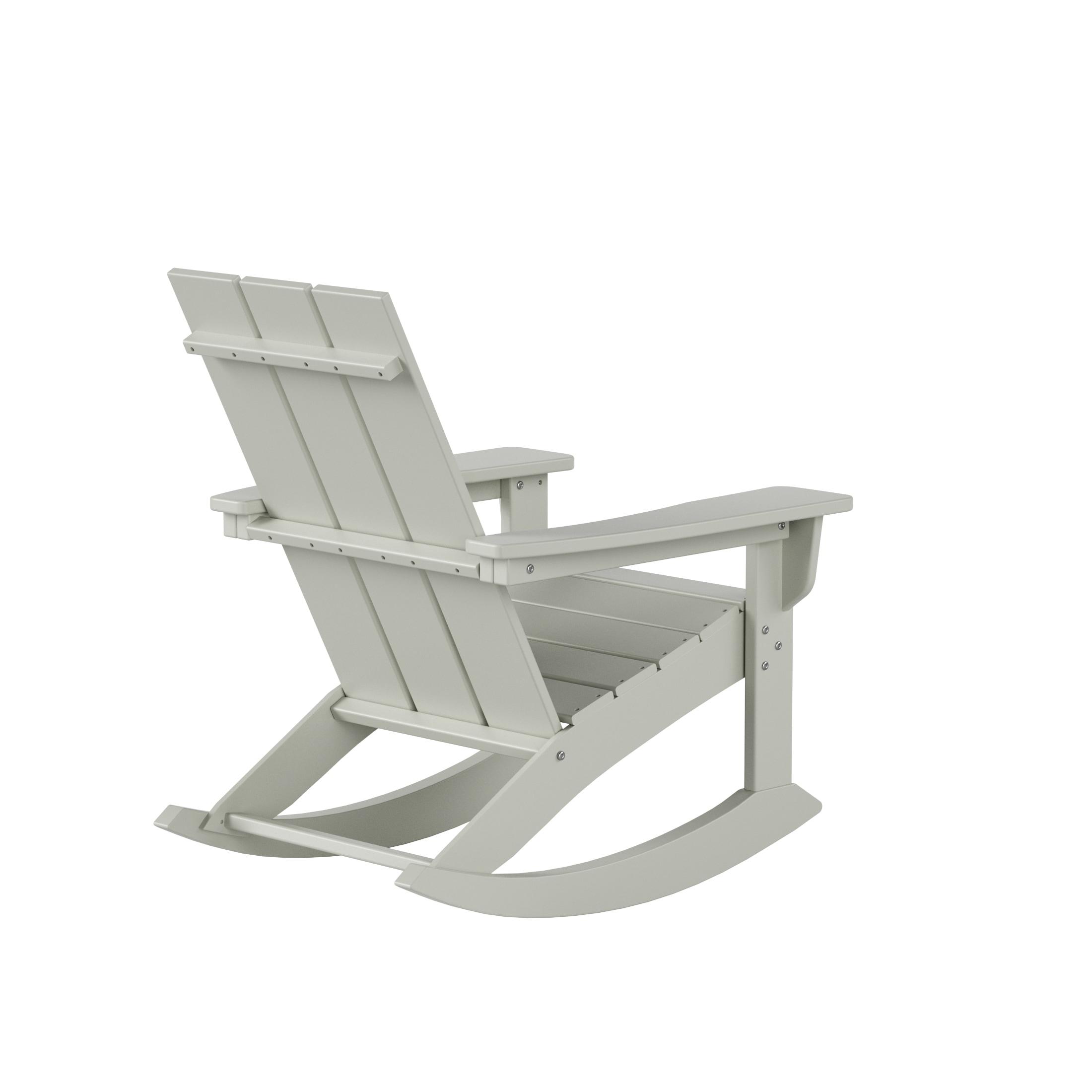 Polytrends  Shoreside Modern Eco-Friendly All Weather Poly Adirondack Rocking Chair Sand