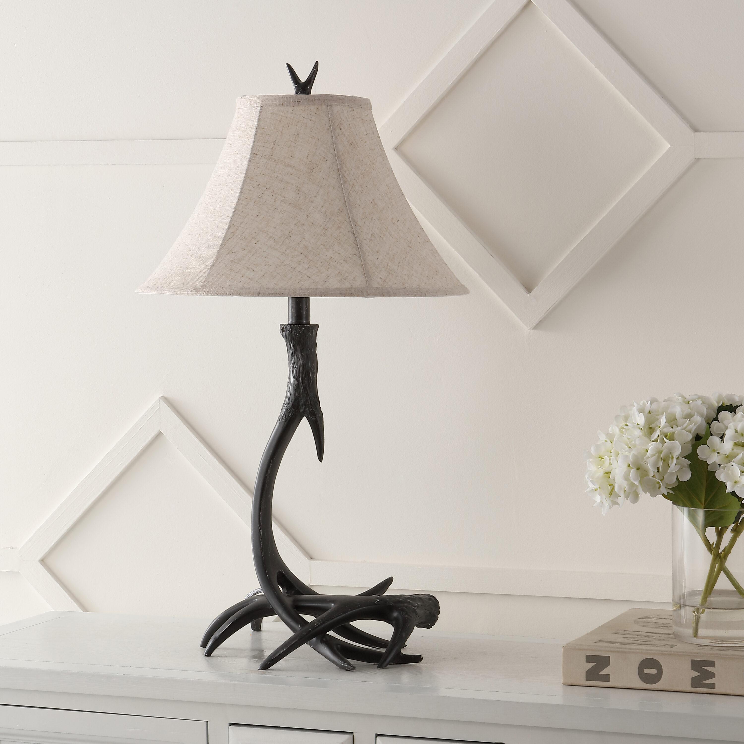 JONATHAN Y JYL6305C Antler 27.5" Rustic Resin LED Table Lamp, Traditional for living room, dinning room, bedroom, office Bulb Included, Black
