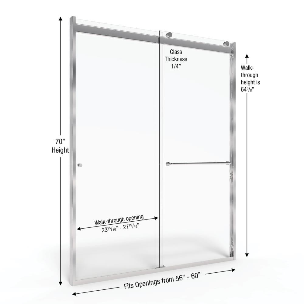 Rotolo 60" W x 70" H Semi-Frameless Shower Door