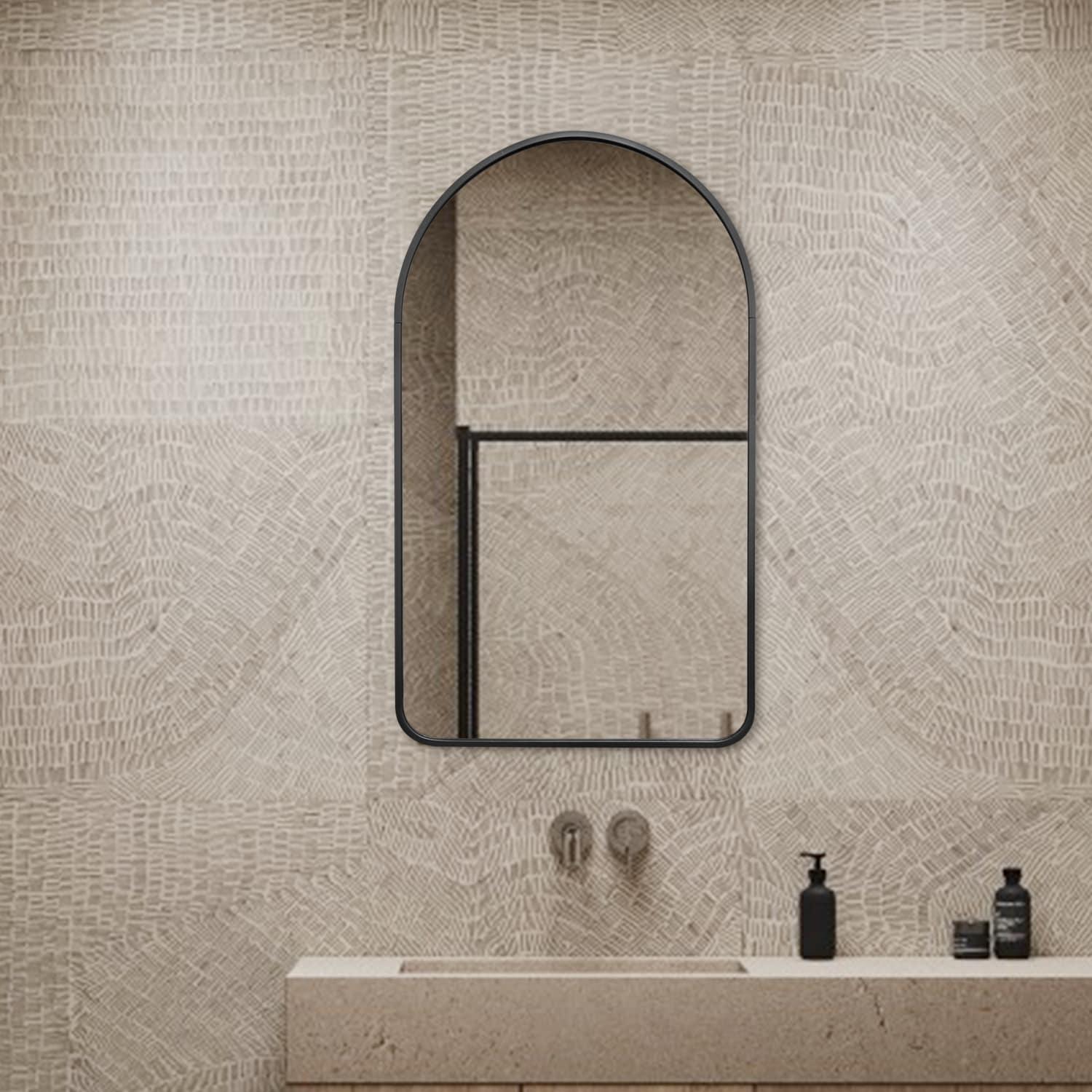 Decor Wonderland B803LK 19.6 x 31.5 in. Rita Black Metal Framed Oval Wall Mirror
