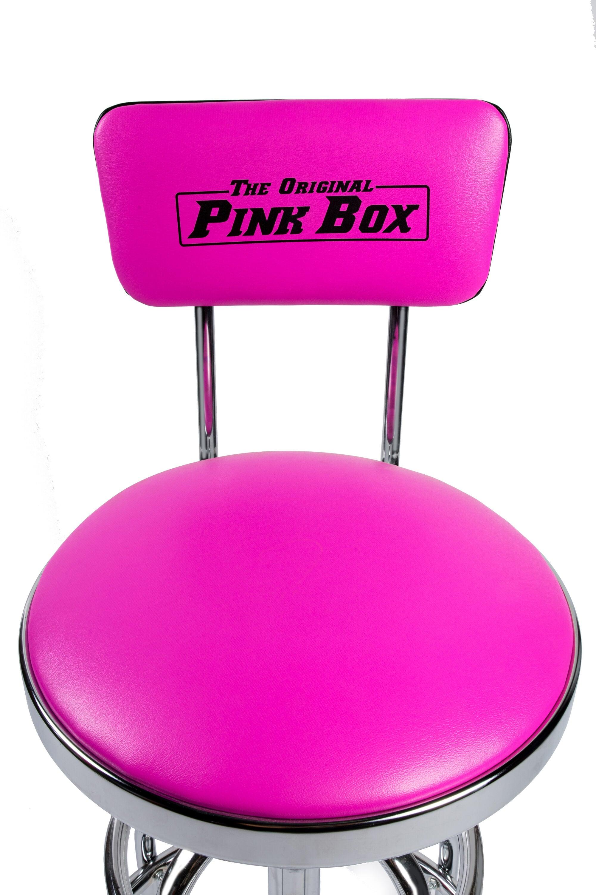 The Original Pink Box Swivel Upholstered Adjustable Height Counter Stool with Metal Frame
