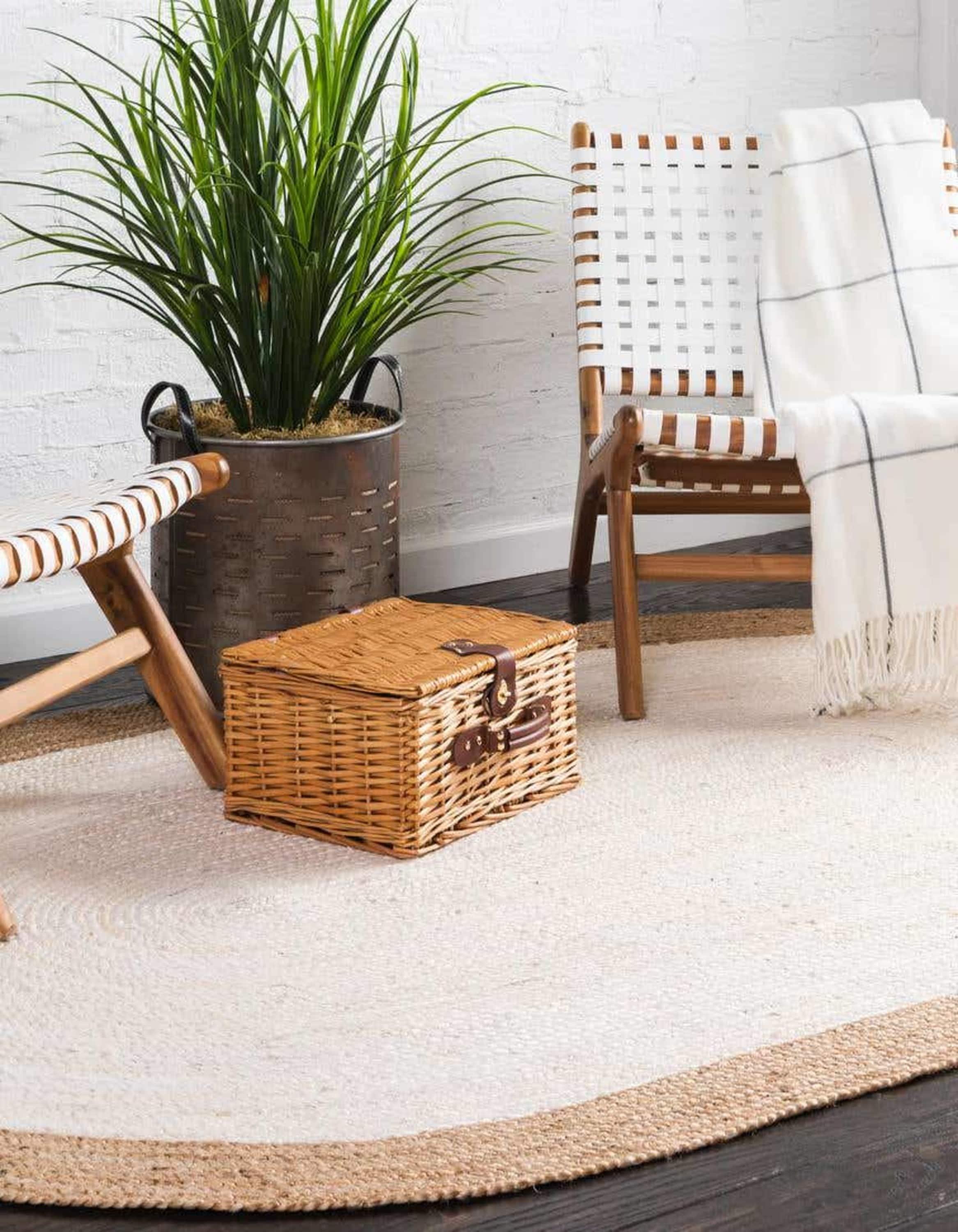 Whittlesey Natural Fiber Hand Woven Jute Solid Color Rug
