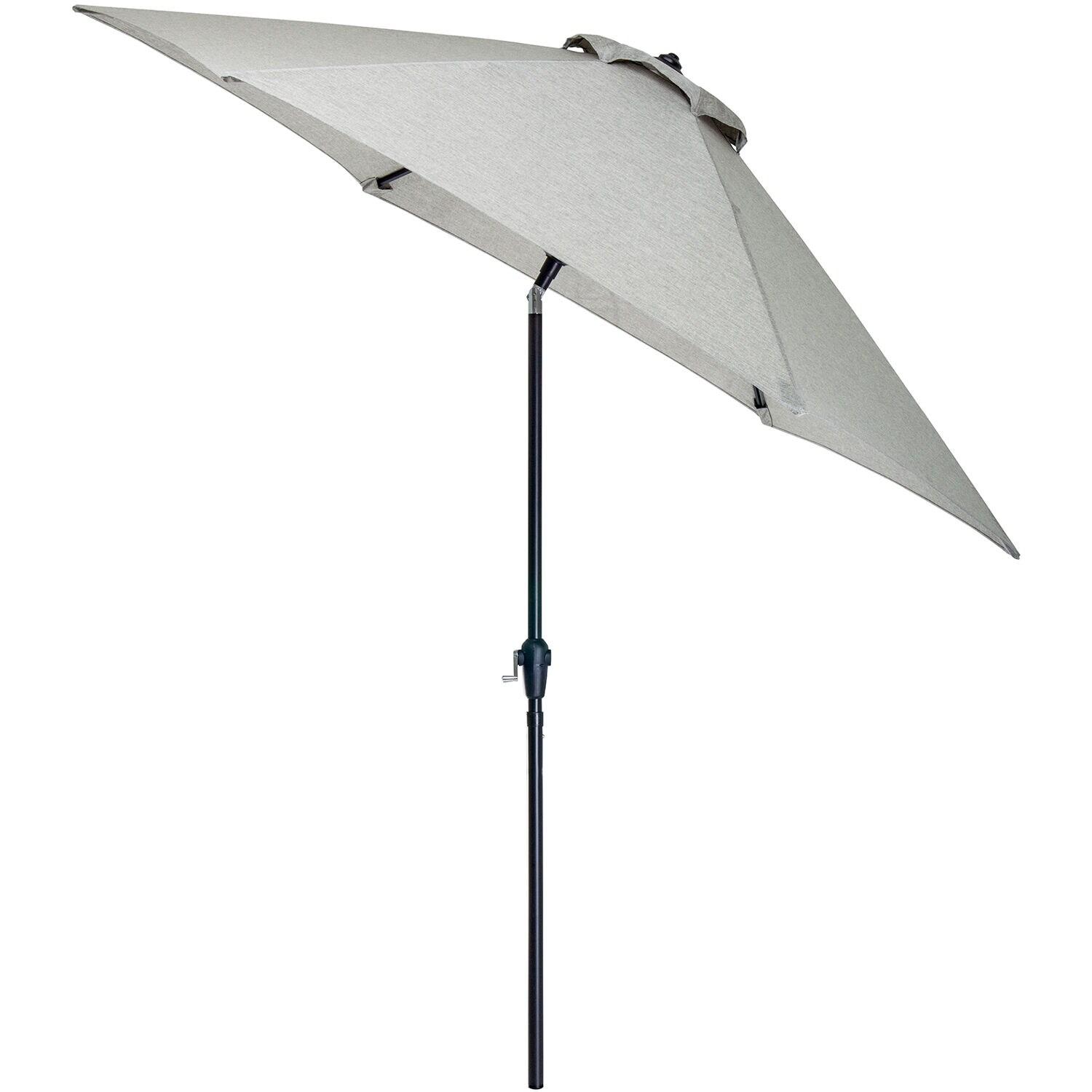Hanover Lavallette 5-Piece Modern Outdoor Dining Set with Umbrella, Silver