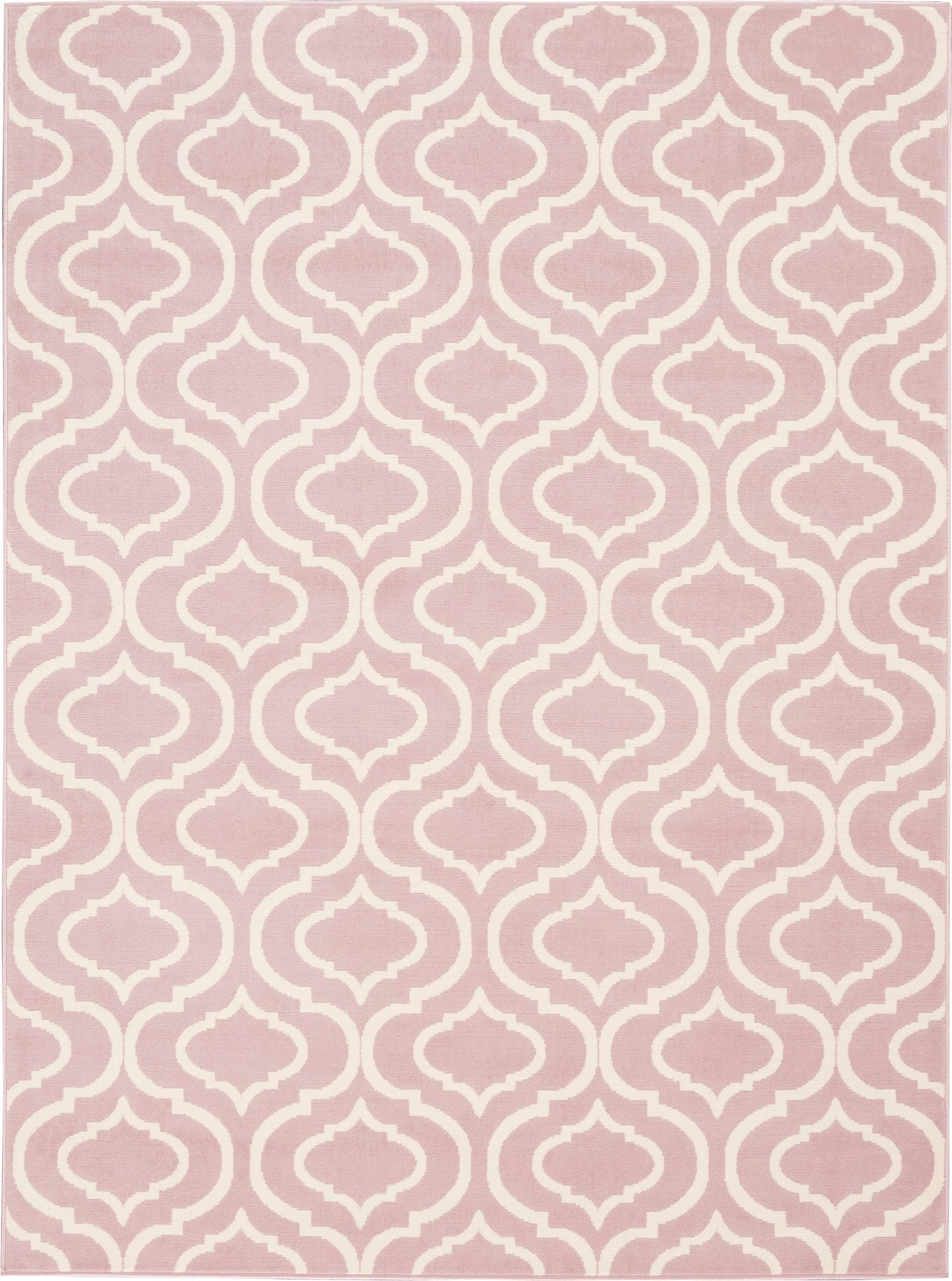 Nourison Jubilant 6' x 9' Pink Indoor Area Rug Moroccan Casual Trellis by Nourison