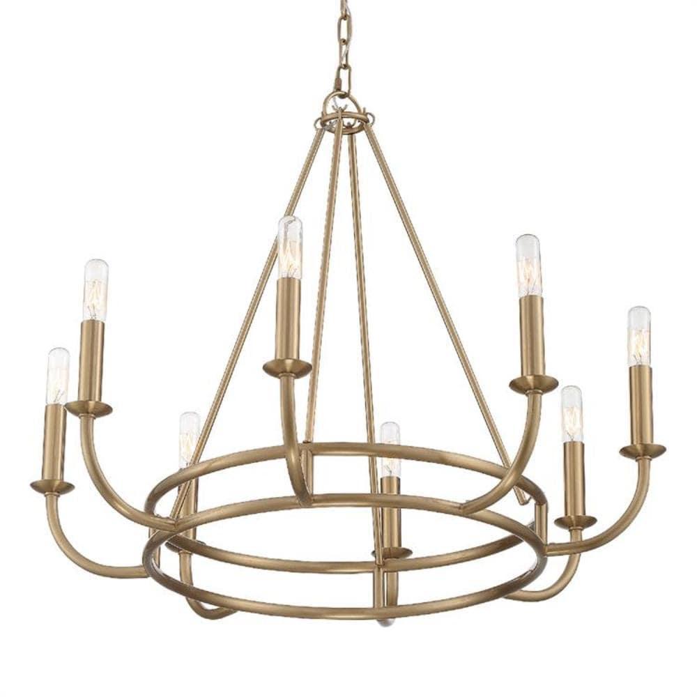 8 Light Chandelier-Aged Brass Finish    -Traditional Installation Crystorama Lighting Bai-A2108-Ag