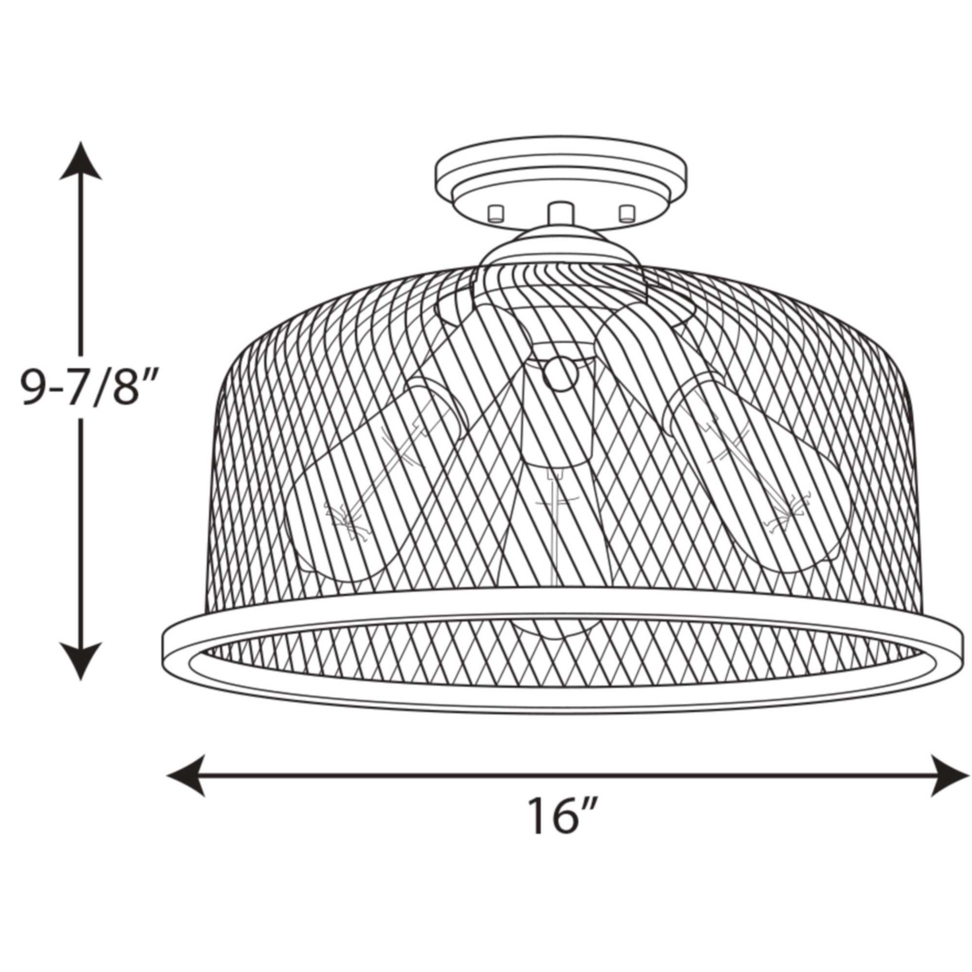 Progress Lighting - Three Light Semi-Flush Mount - Close-to-Ceiling - Tilley -