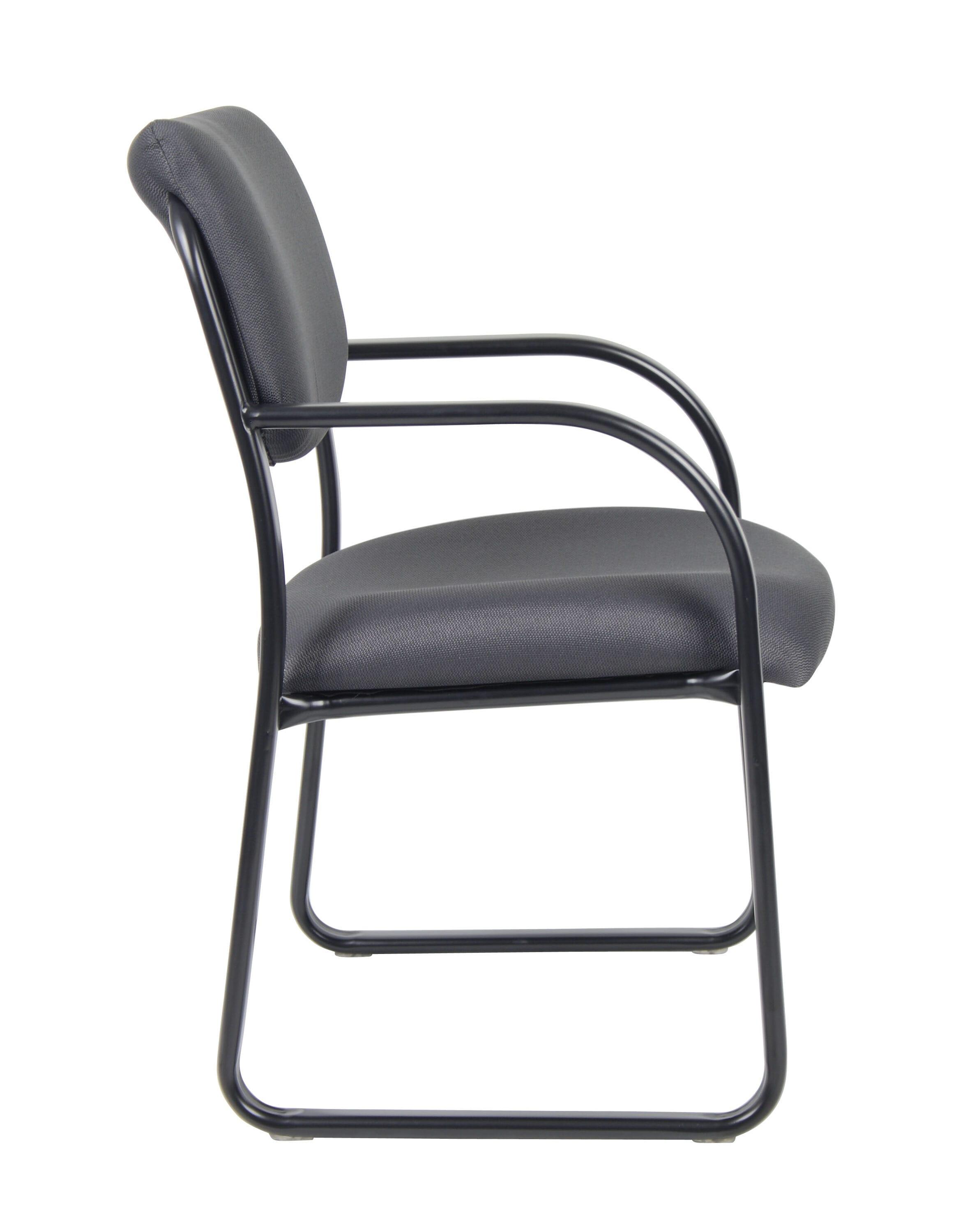 Sled Base Guest Chair Gray - Boss: Sturdy Metal Frame, Padded Back & Seat, 275 lbs Capacity