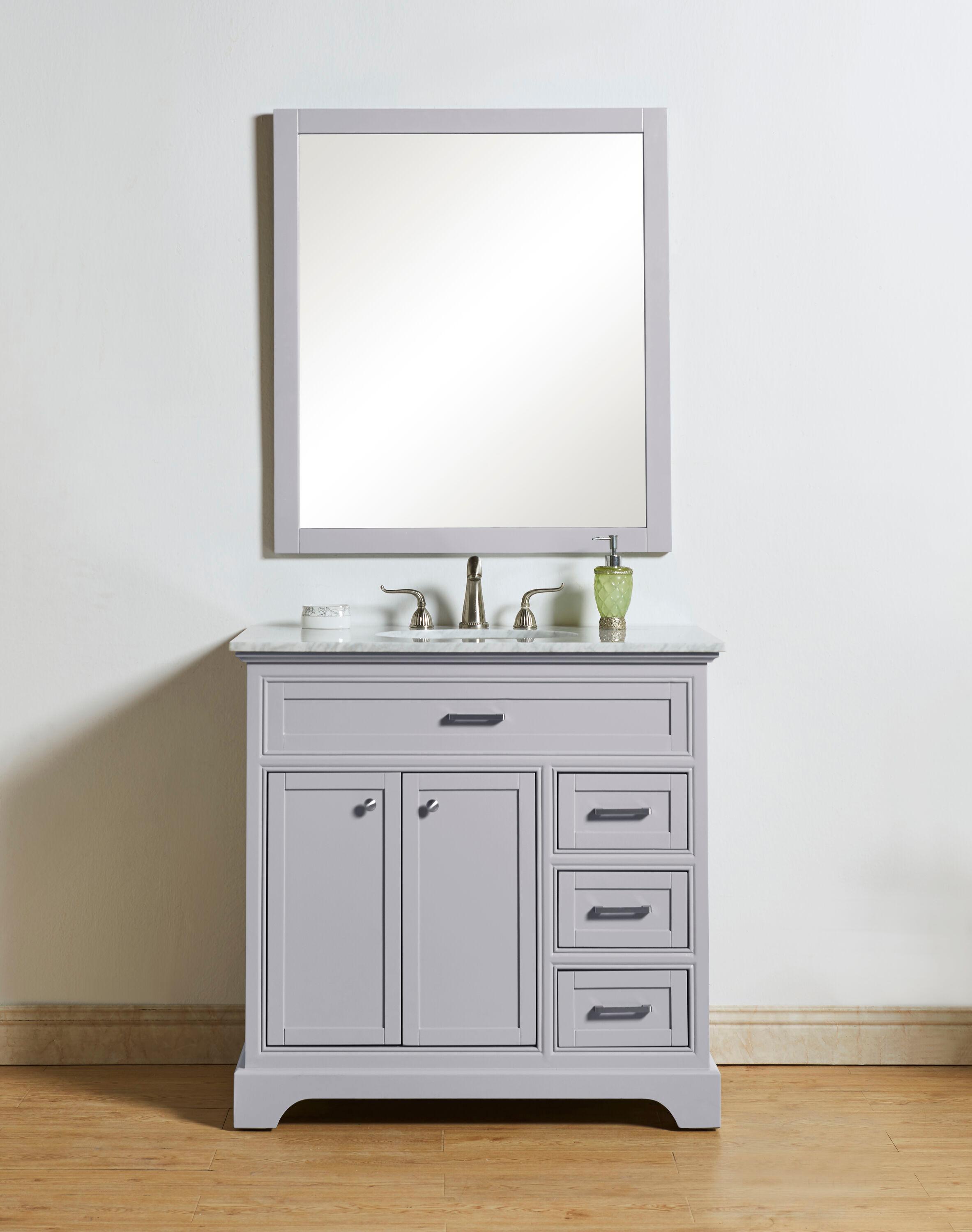 Elegant Lighting Vf15036wh Americana 36" Free Standing Single Basin Vanity Set - Grey