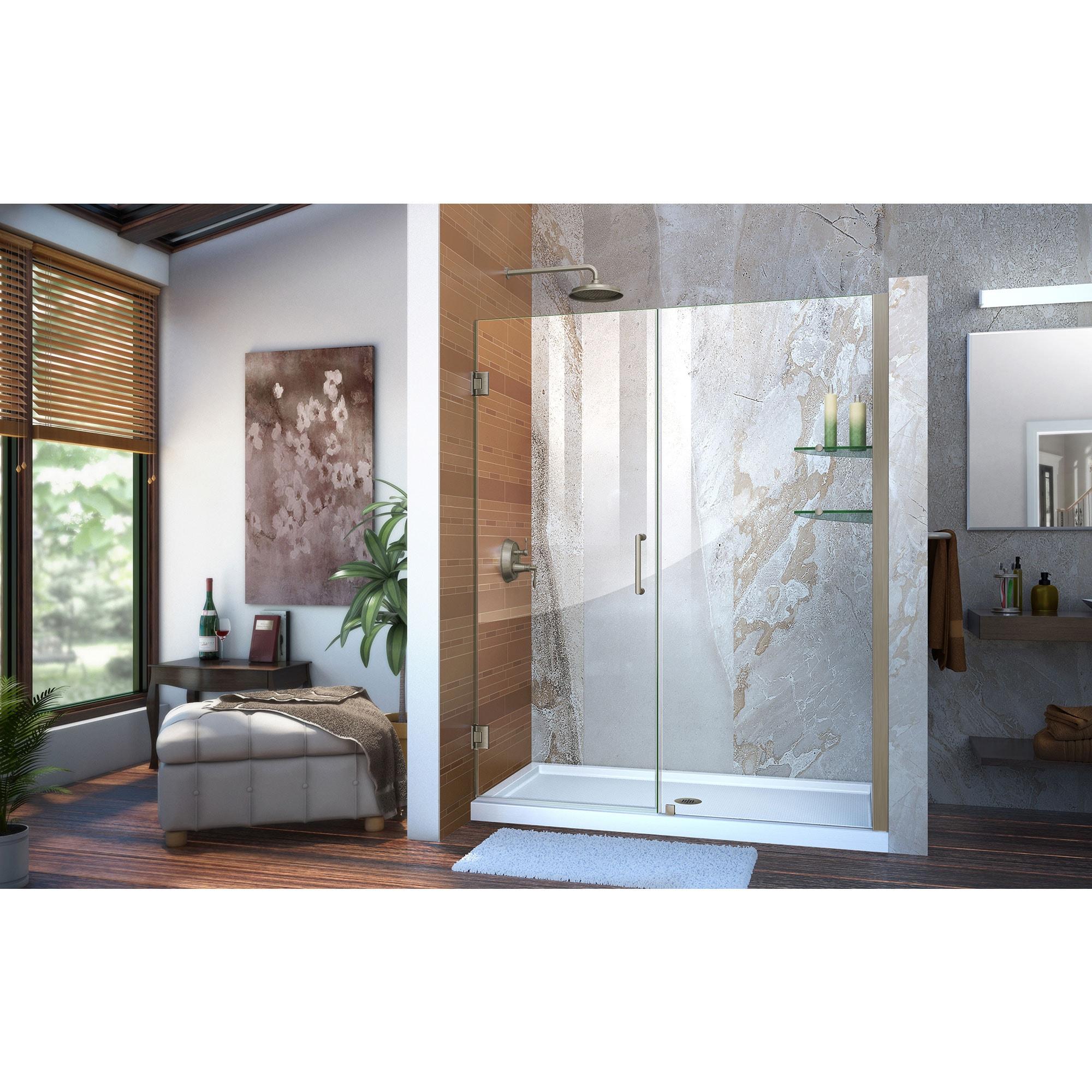 Unidoor 60" W x 72" H Frameless Shower Door with Clearmax™ Technology