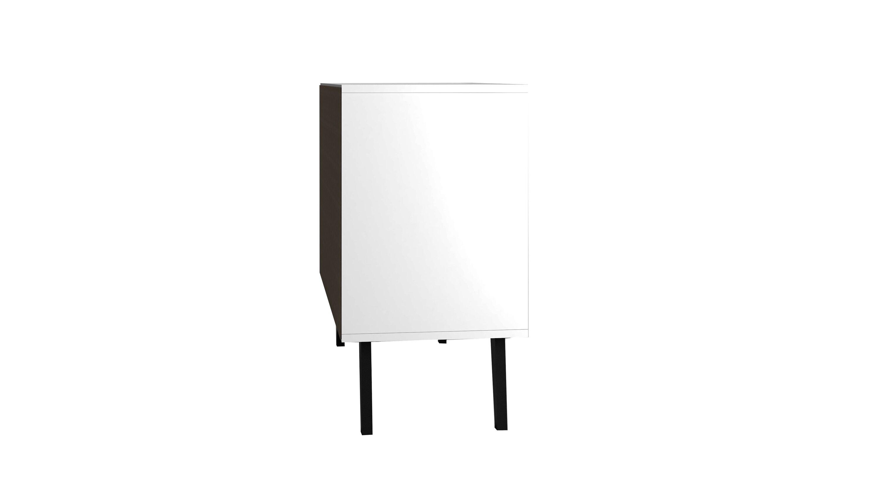 Amsterdam Double Side Table 2.0 White - Manhattan Comfort: Mid-Century Buffet, 2-Door Cabinet