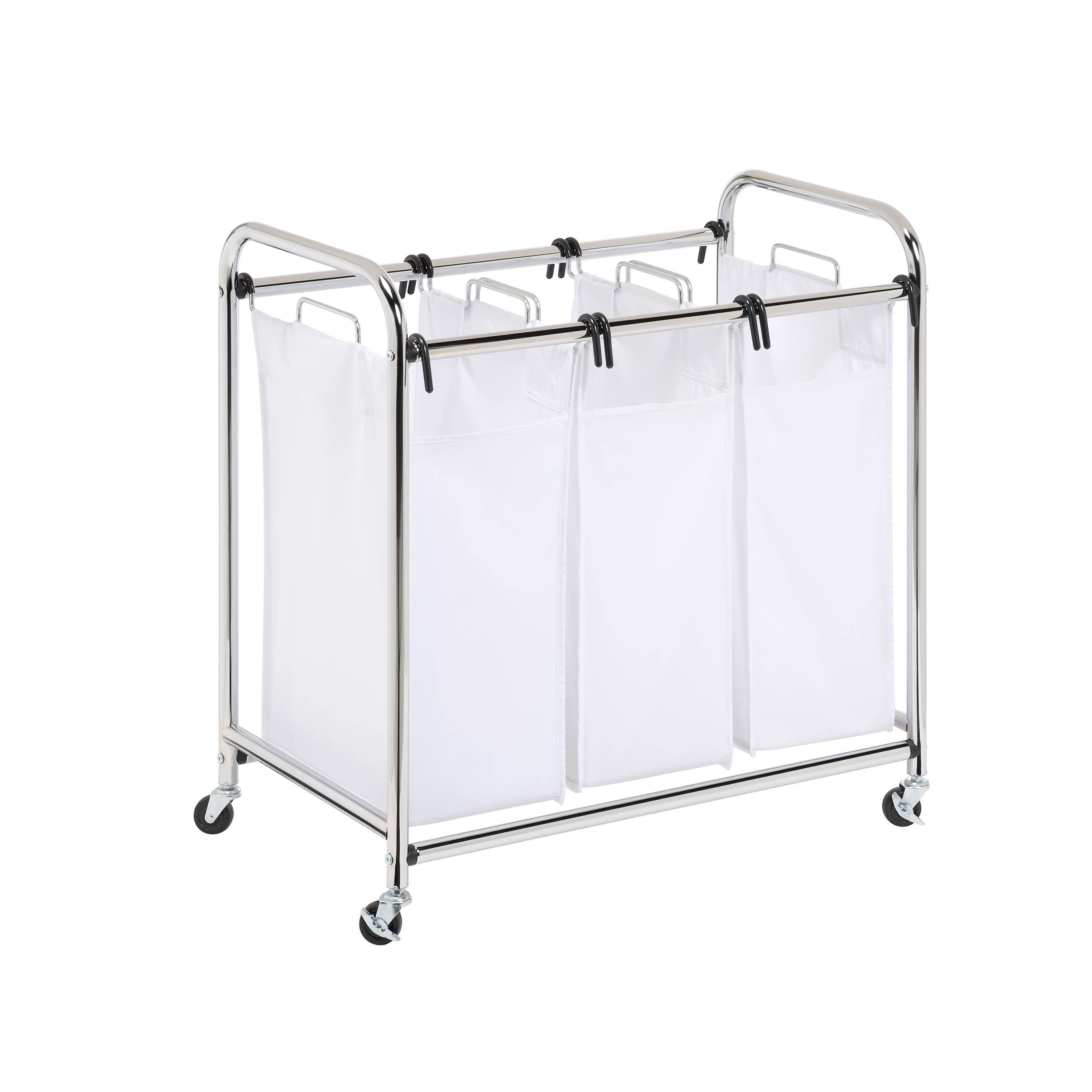 Honey-Can-Do White 3 Bag Steel Heavy-Duty Laundry Sorter